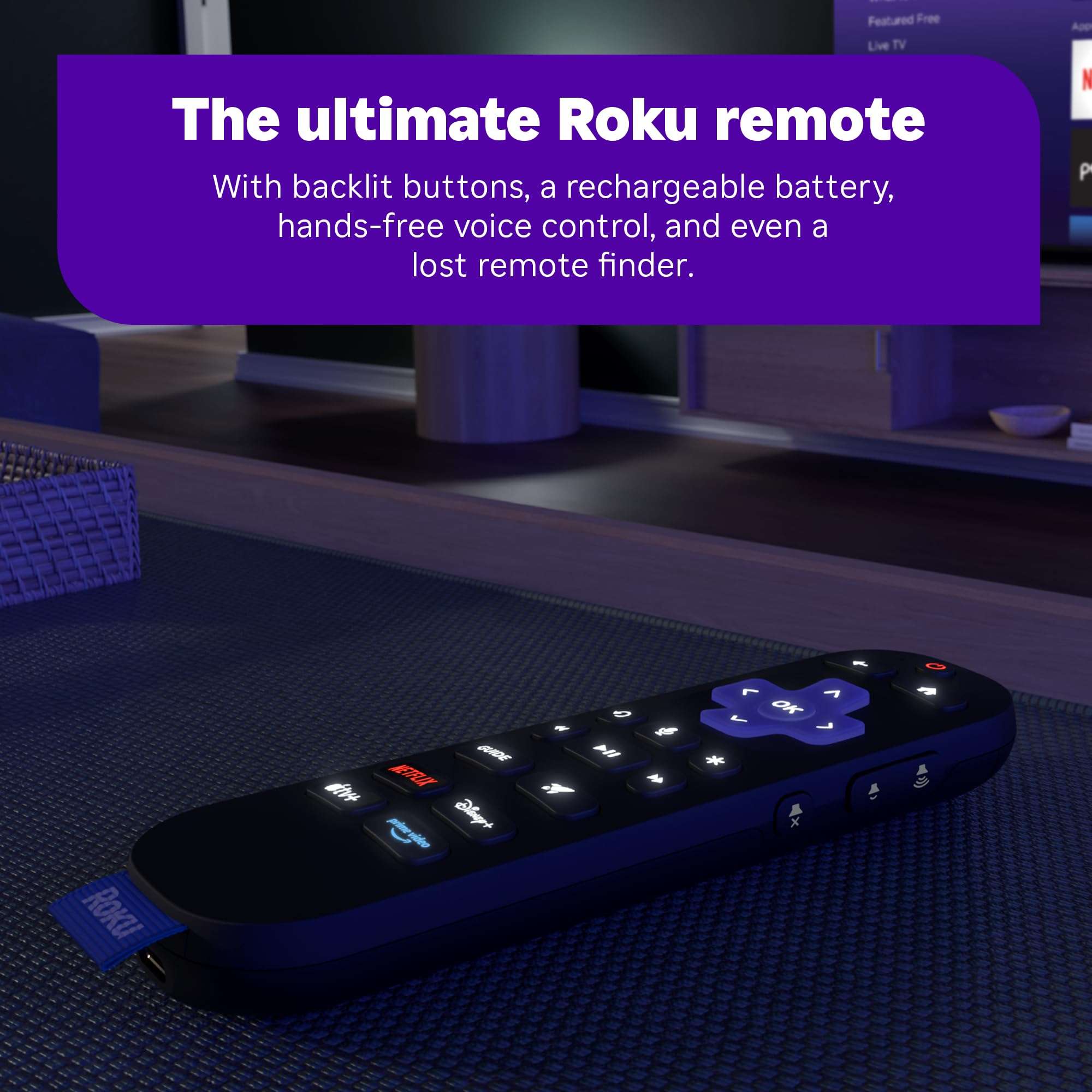 Roku Ultra - Ultimate Streaming Player - 4K Streaming Device for TV with HDR10+, Dolby Vision & Atmos - Bluetooth & Wi-Fi 6- Rechargeable Voice Remote Pro with Backlit Buttons - Free & Live TV - Image 4