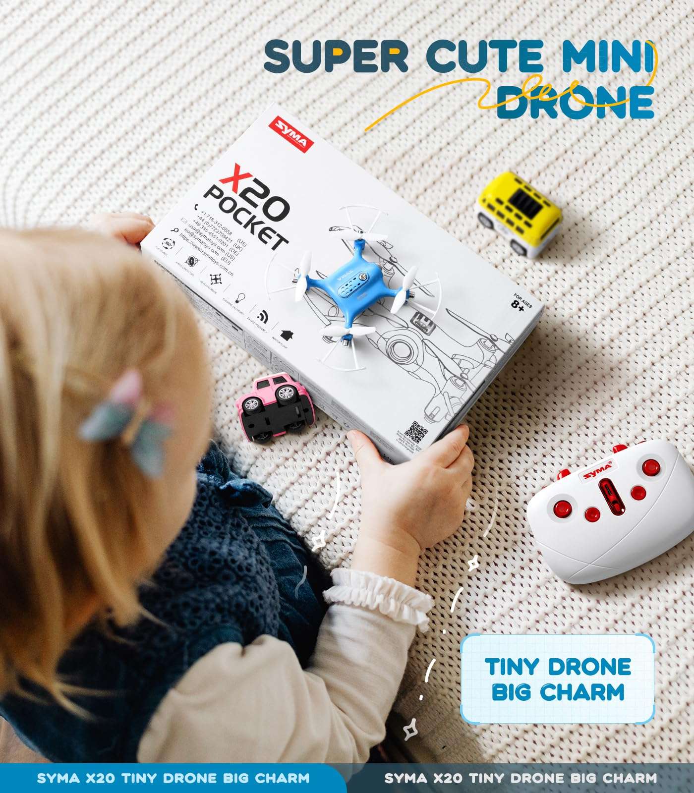 SYMA Drone for Kids,Easy Pocket RC Quadcopter with Altitude Hold, 3D Flips, Speed Switch Modes, Headless Mode, Protection Guards Helicopter Gift for Boys Girls - Image 2