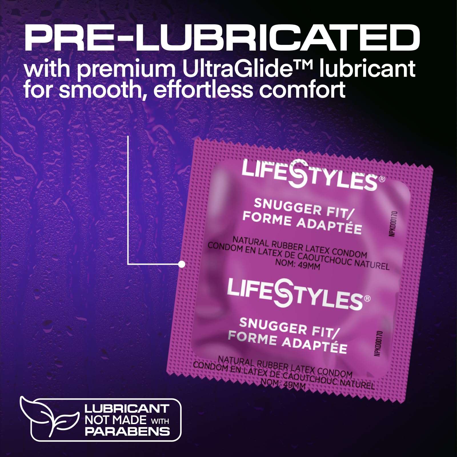Lifestyles Snugger Fit Natural Rubber and Lubricated Latex Condoms Value Pack, 25 Count, 1 Pack, Triple Tested for Best Protection, Made with UltraGlide Silicone Lube - Image 4