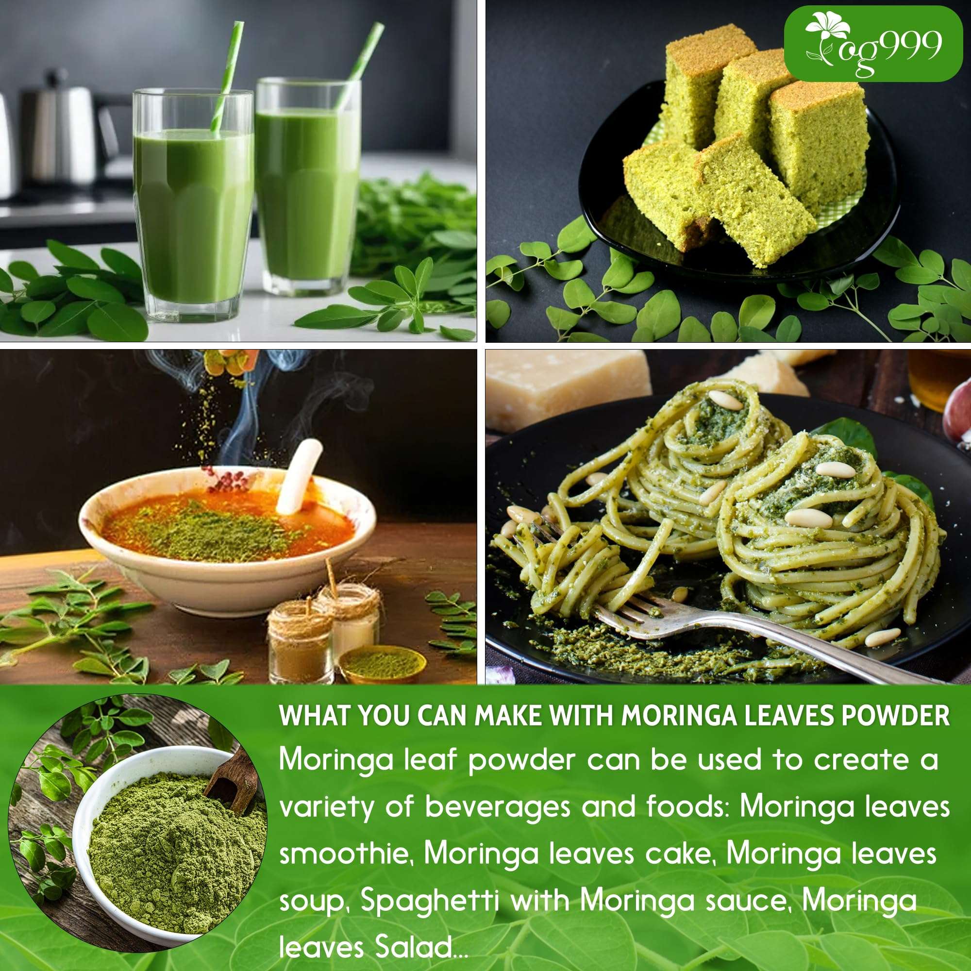 TOG999, Premium 16oz Moringa Leaf Powder, 100% Natural and Pure from Moringa Leaves, No Additives, No Gluten, No Sugar, Vegan - Image 7