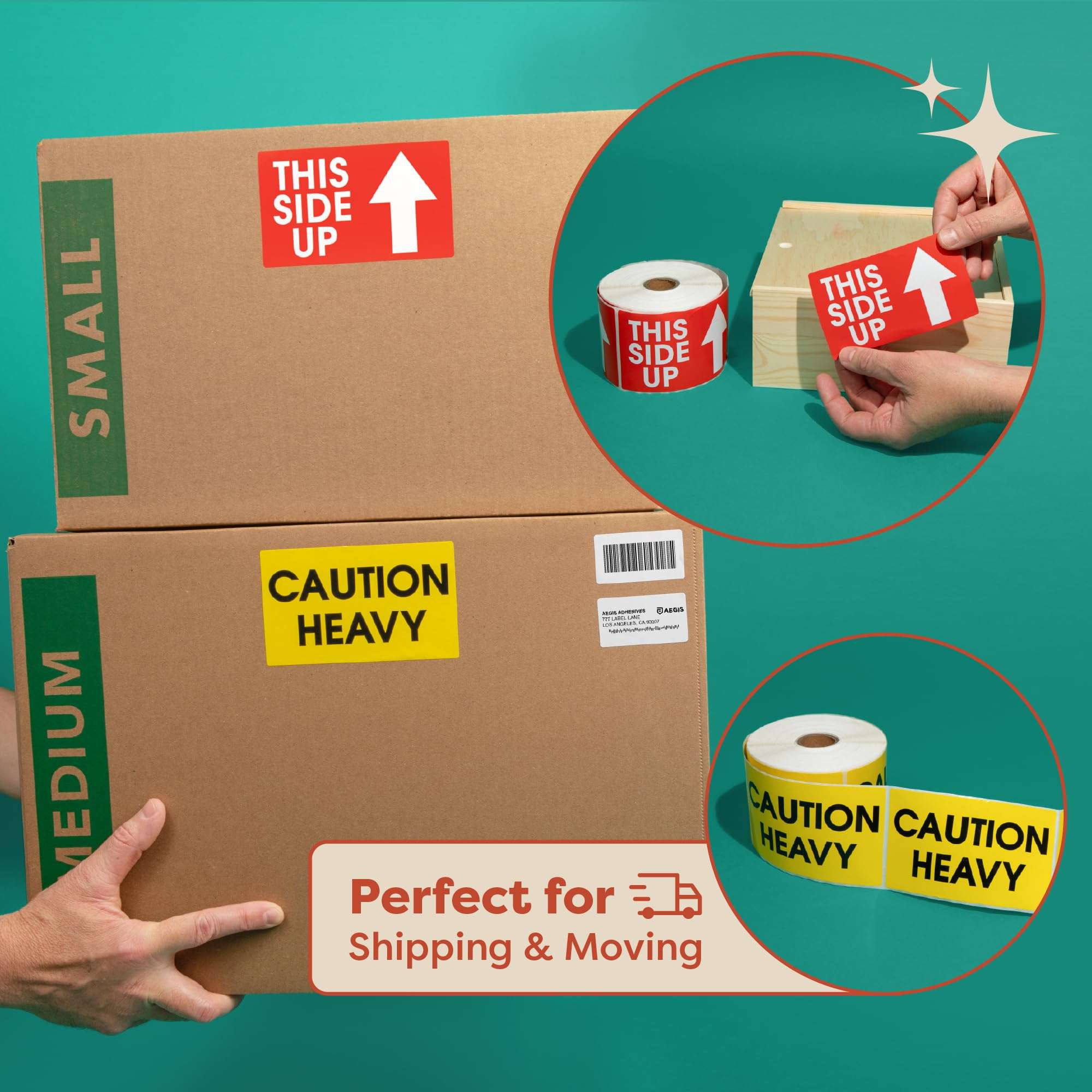 Aegis Adhesives - 3" X 5" Red Do Not Stack Stickers for Shipping and Moving Boxes - Warning Labels with Permanent Adhesive (1 Roll, 500/Roll) - Image 6