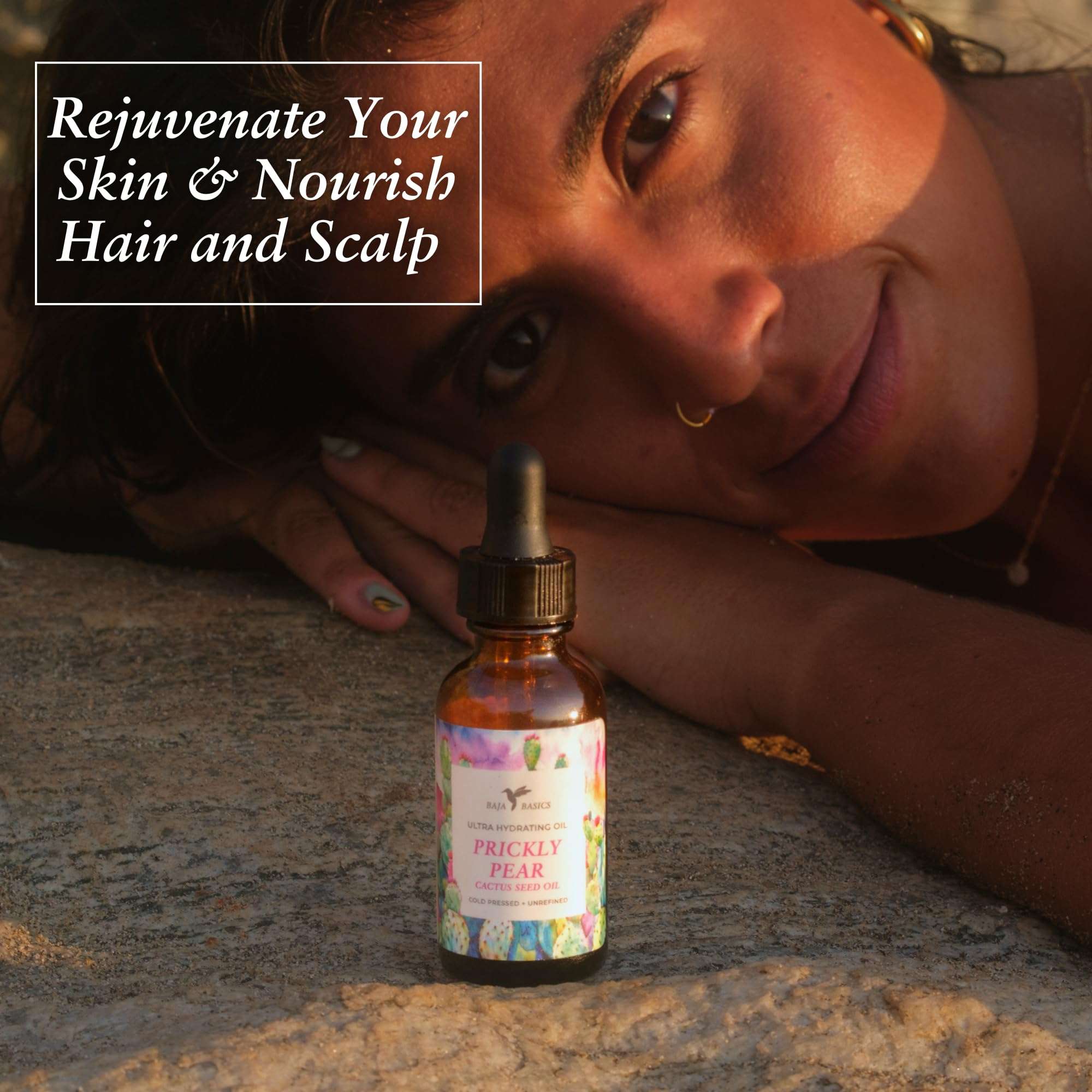 Baja Basics Prickly Pear Seed Oil Cold Pressed, Pure, Unrefined Moisturizer for Skin, Face, Body, Nails and Hair - Multi-Purpose Beauty Product For Men and Women - 1 oz Bottle - Image 4