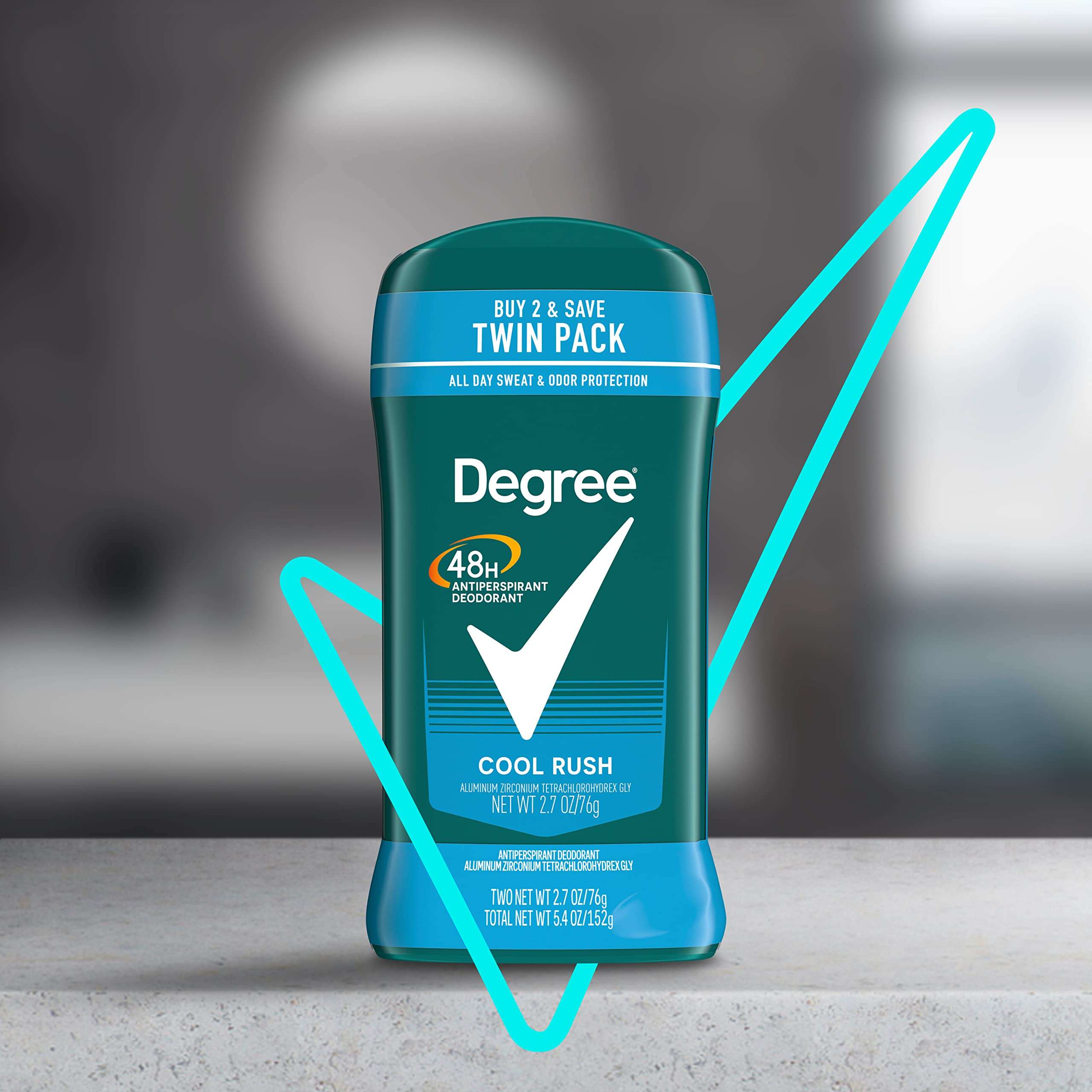 Degree Men Original Antiperspirant Deodorant Cool Rush Twin Pack 48-Hour Sweat & Odor Protection Antiperspirant For Men 2.7 oz - Image 6