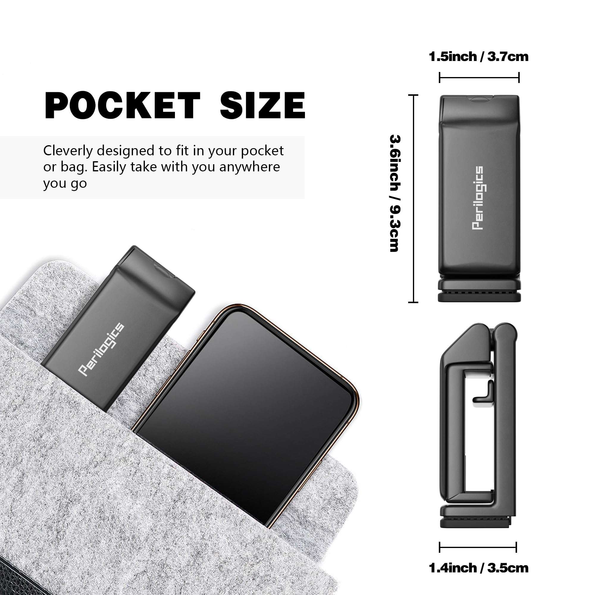 Perilogics Universal in Flight Airplane Phone Holder Mount. Hands Free Viewing with Multi-Directional Dual 360 Degree Rotation. Pocket Size Must Have Airplane Travel Essential Accessory for Flying - Image 3