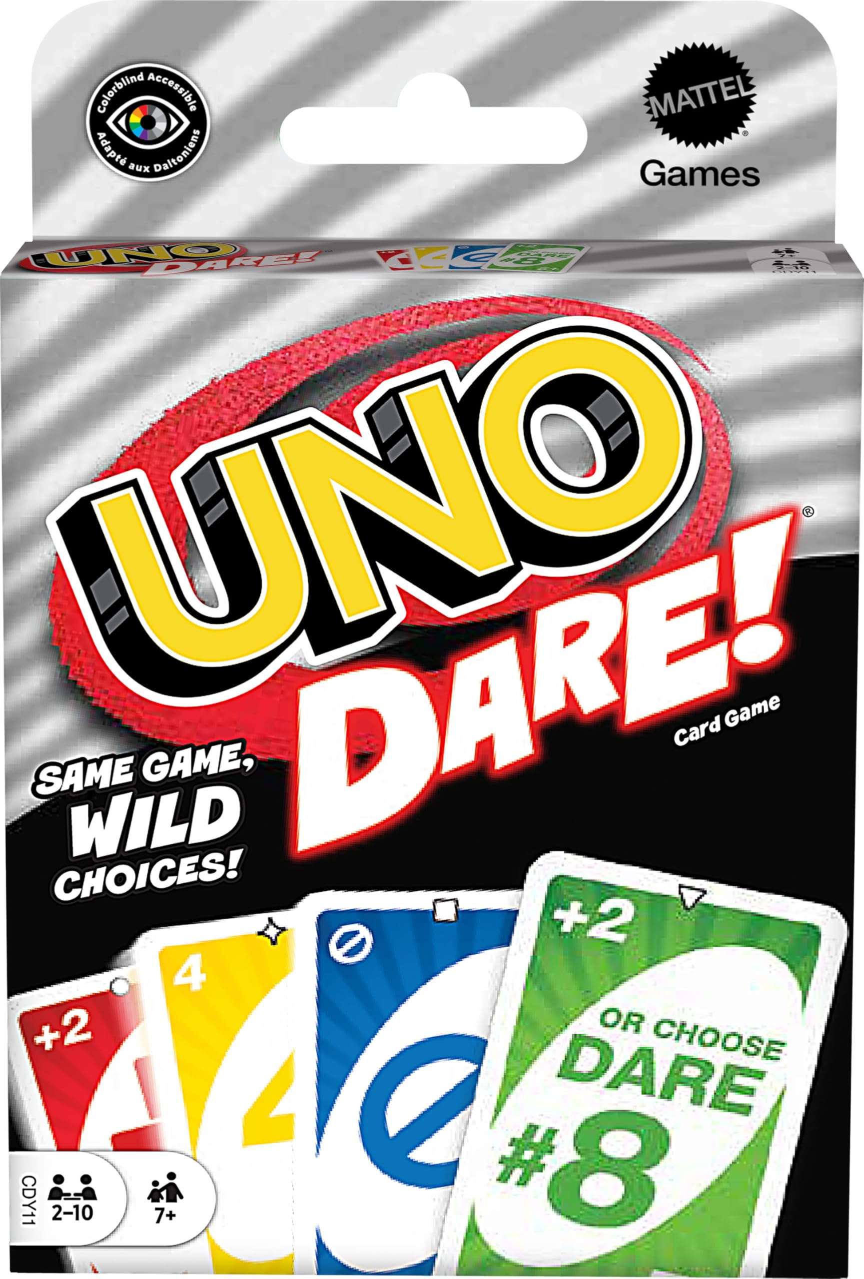 Mattel Games UNO Dare Card Game for Families & Parties Featuring Challenging & Silly Dares from 3 Different Categories - Image 1