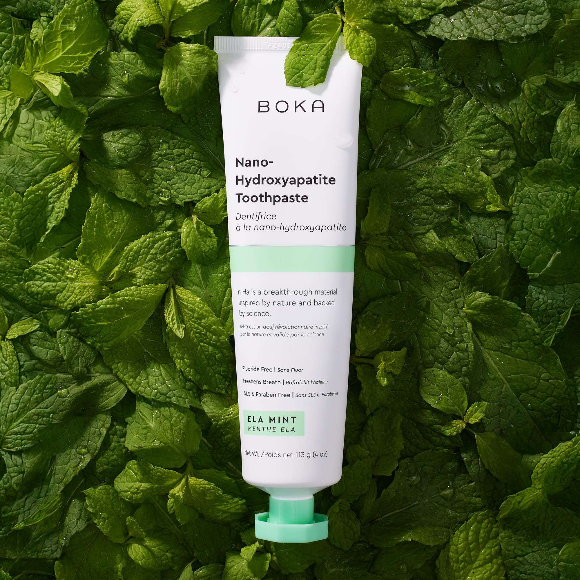 Boka Fluoride Free Toothpaste, Nano Hydroxyapatite Toothpaste, Appropriate for Sensitive Teeth - for Adult, Kids Oral Care - Ela Mint Flavor, 4 Fl Oz 1Pk US Manufactured - Image 2