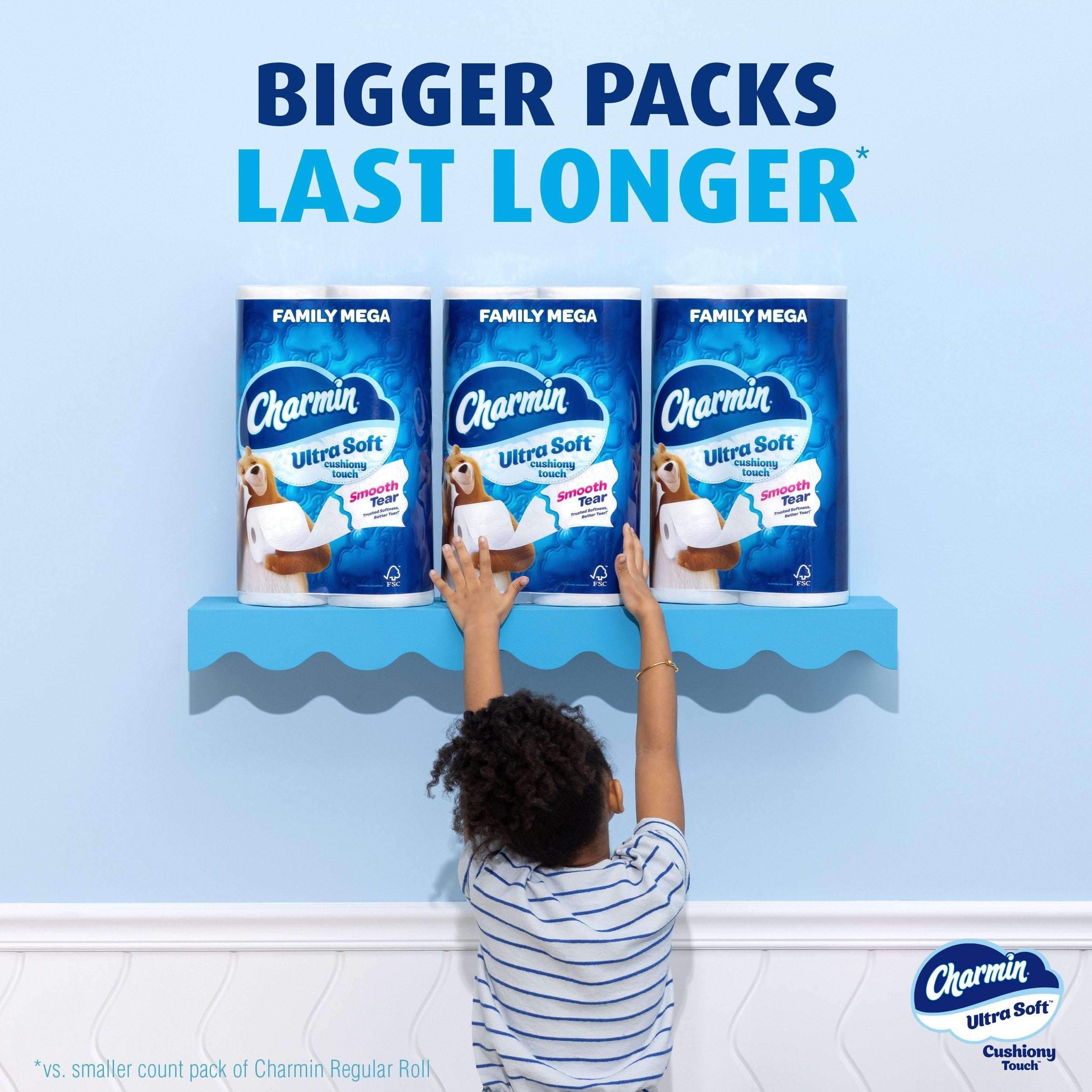 Charmin Ultra Soft Cushiony Touch Toilet Paper, 24 Family Mega Rolls = 123 Regular Rolls - Image 11