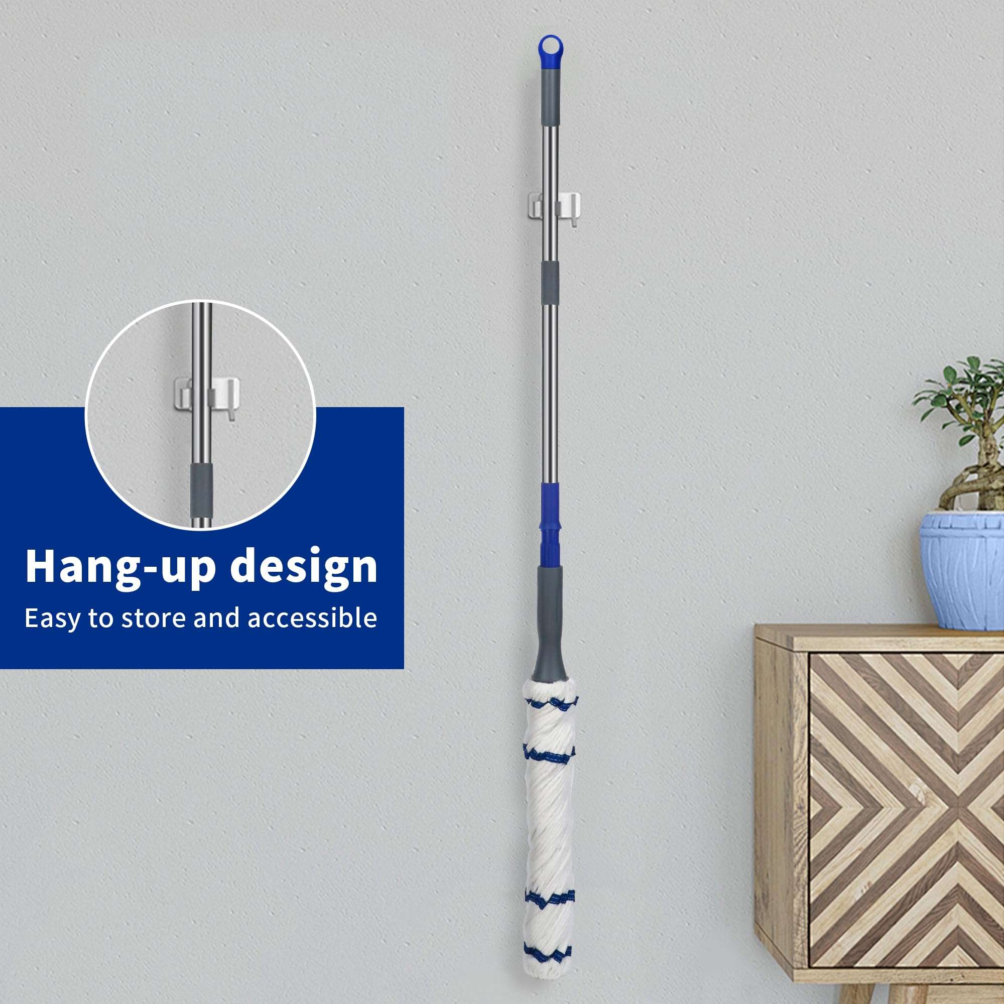 Silkyhose Self-Wringing Twist Mop Cotton Rotating Dry & Wet Mops with 2 Reusable Heads for Floor Cleaning Kitchen Bathroom Hardwood Vinyl Tile Laminate Household Office (White Style 2) - Image 7