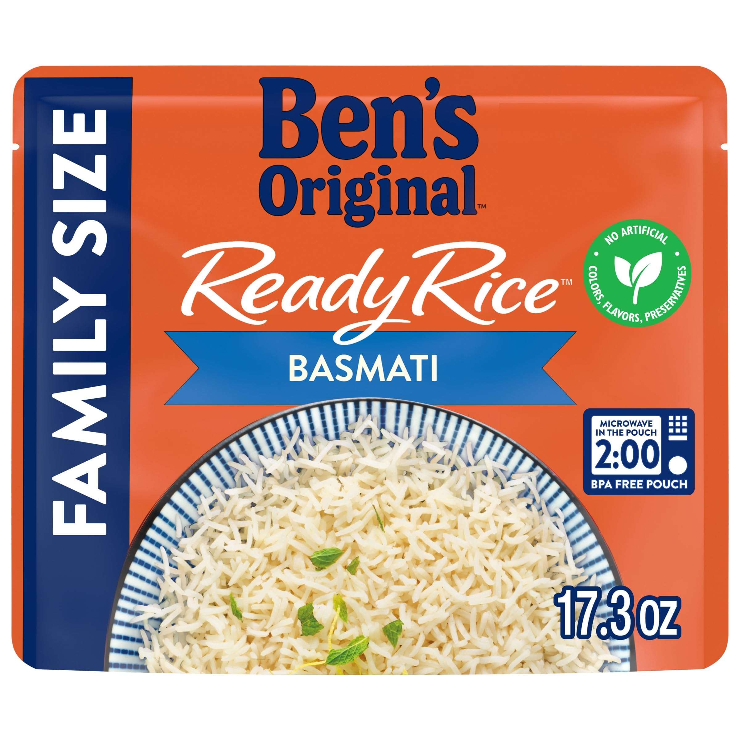 BEN'S ORIGINAL Ready Rice Basmati Family Size, Easy Dinner Side, 17.3 oz Pouch - Image 1