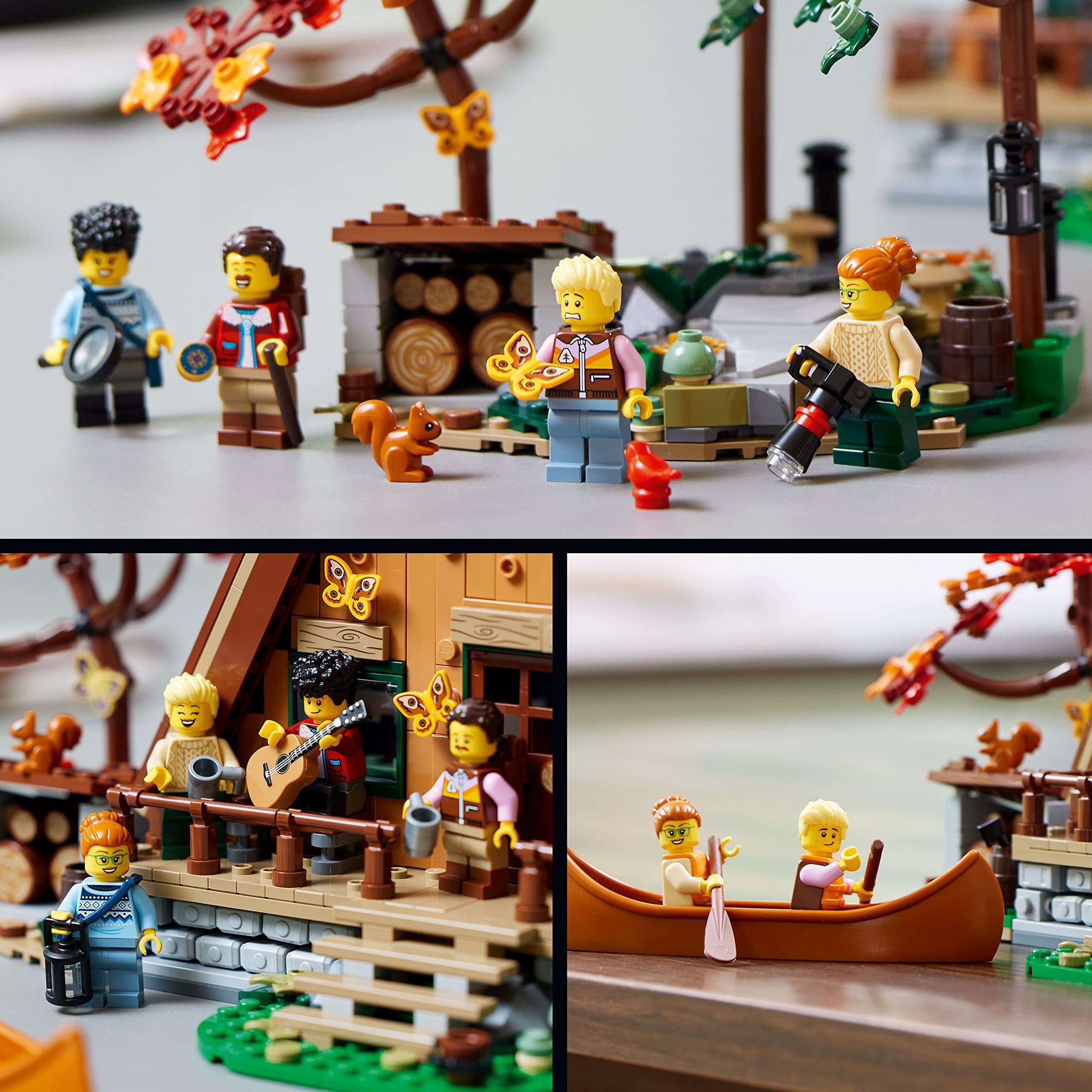 LEGO Ideas A-Frame Cabin 21338 Collectible Display Set, Buildable Model Kit for Adults, Gift for Nature and Architecture Lovers, Includes 4 Customizable Minifigures and 11 Animal Figures - Image 5