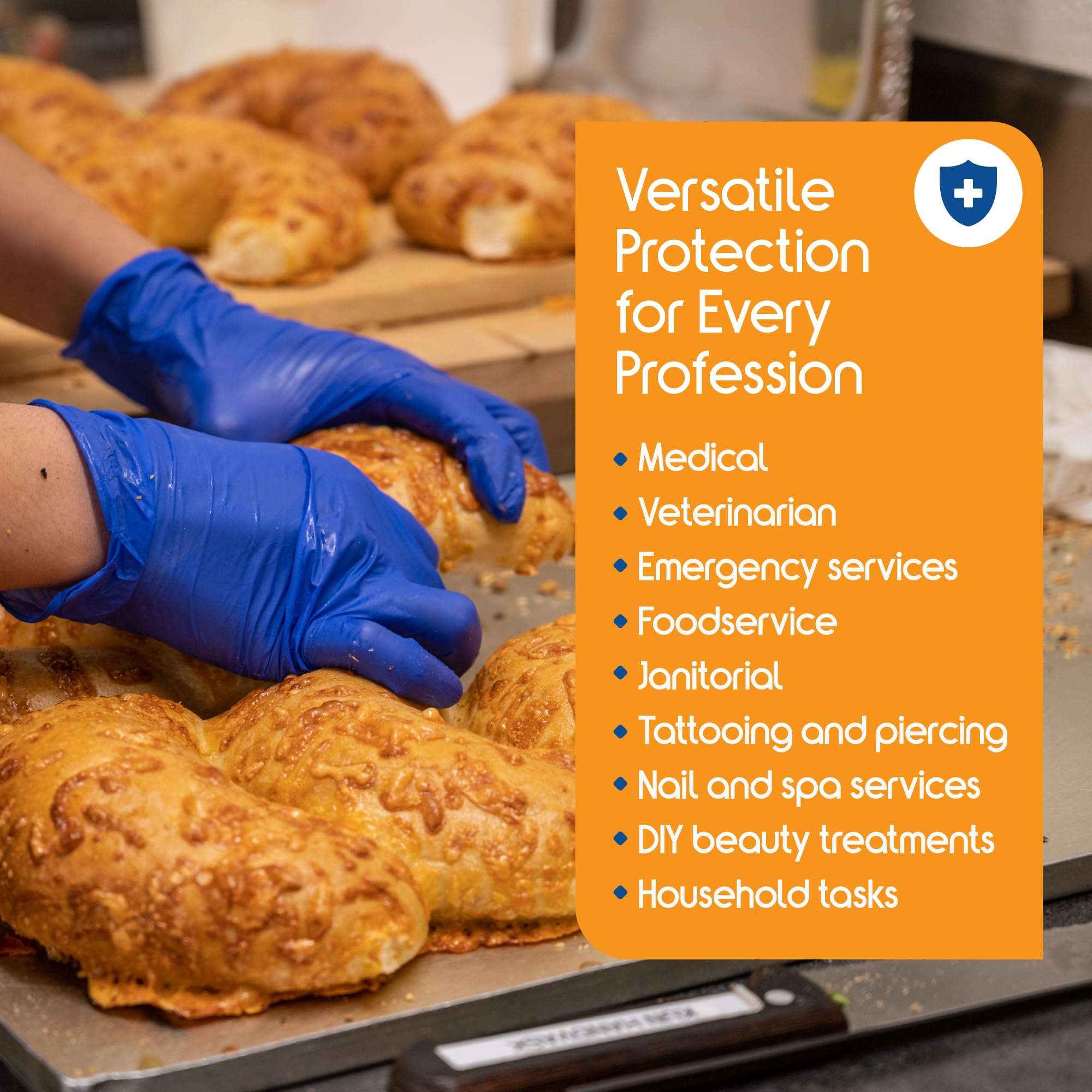 Inspire Nitrile Gloves Medical Examination | 4.5 Grade The Original Quality Stretch Cobalt Blue | Disposable Latex Free Doctors,EMT, Food Service, Cleaning, Janitorial, Household, Hospitals and More - Image 5