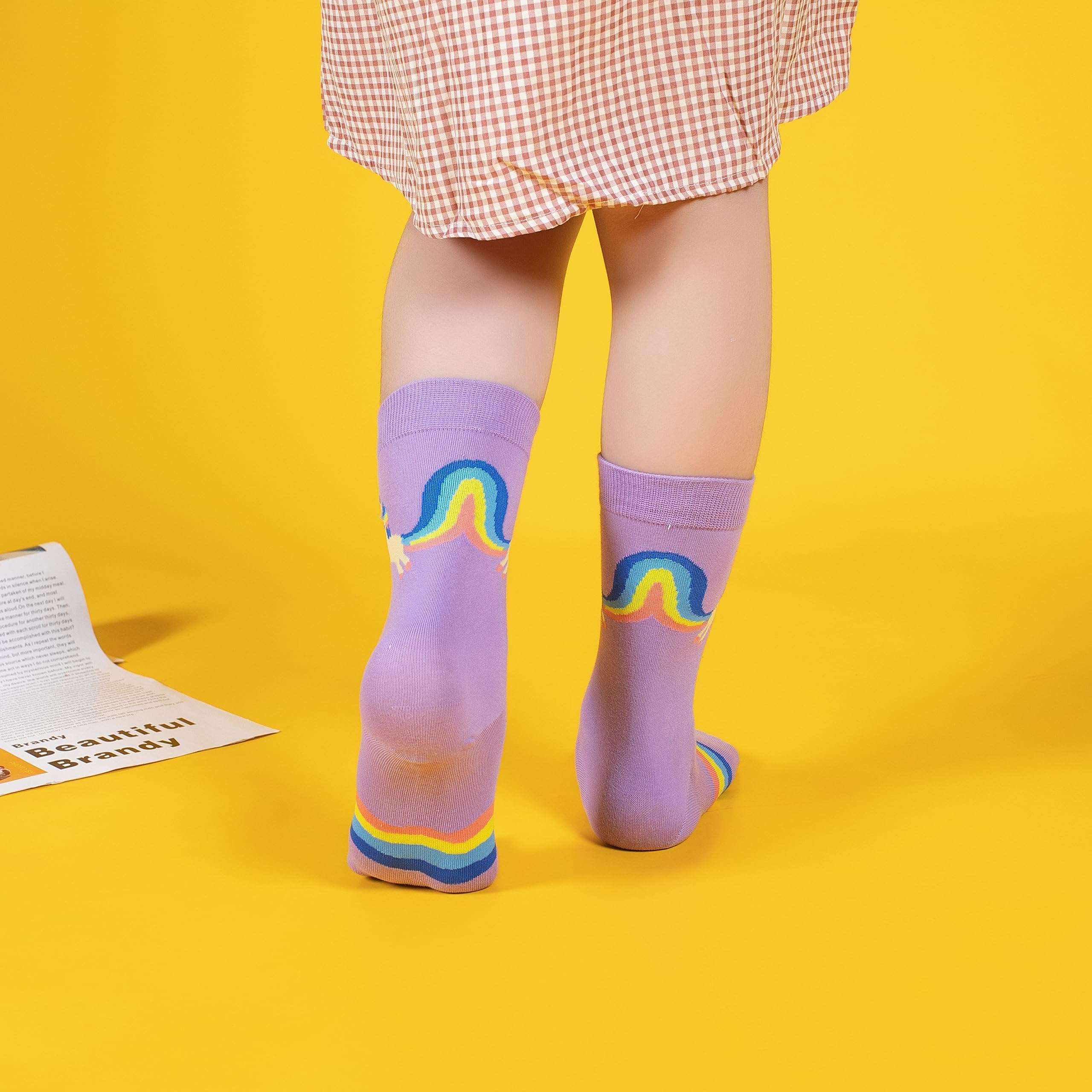 BISOUSOX Girls Socks 6-8 Years Old Unicorn Fun Crazy Novelty Funny Silly Socks for Kids Boy Girl Birthday Christmas Gift - Image 7