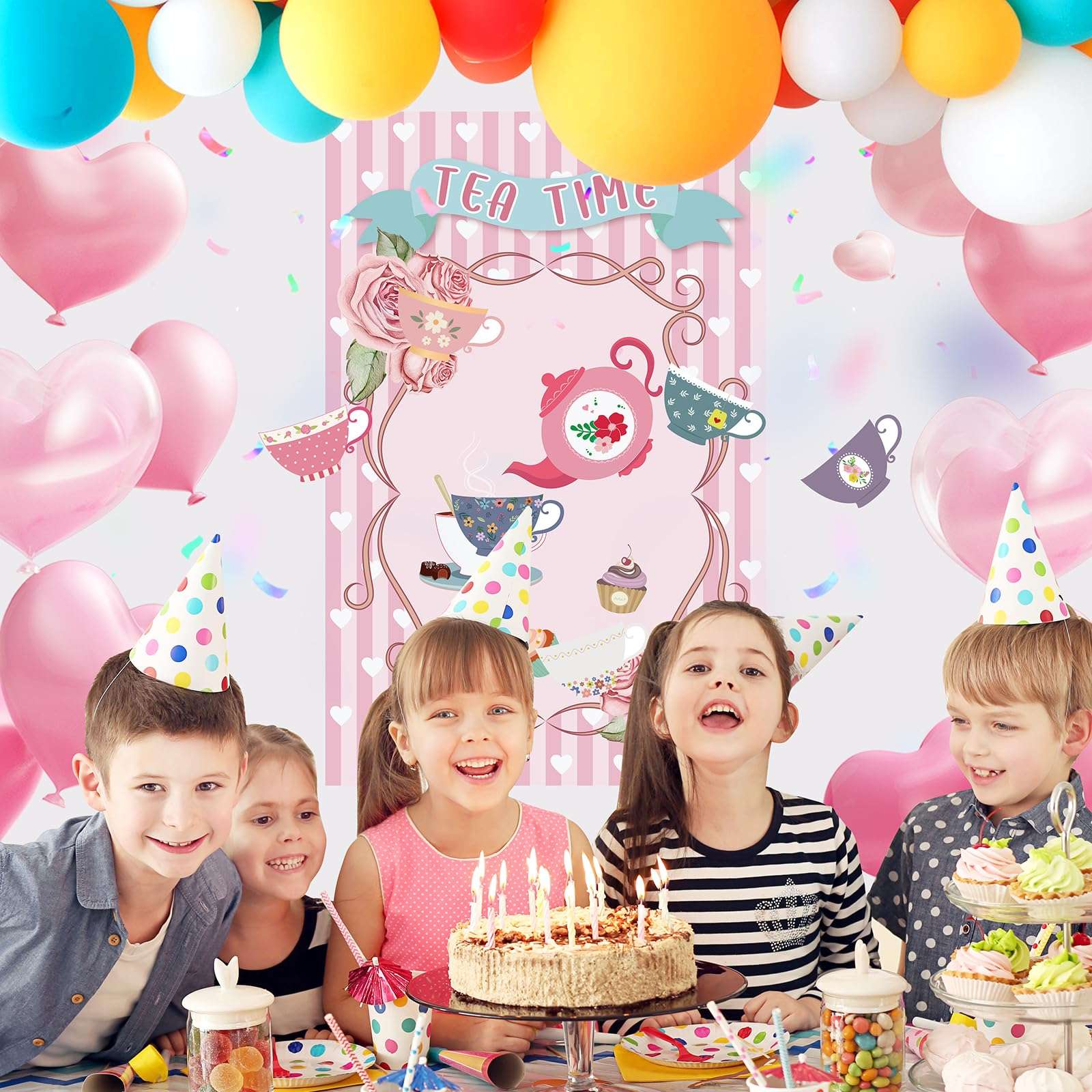 Hxezoc Tea Party Games: Pin The Tea Cup With 24 Pcs Stickers, Large Games Poster for Girls' Birthday Party - Image 9