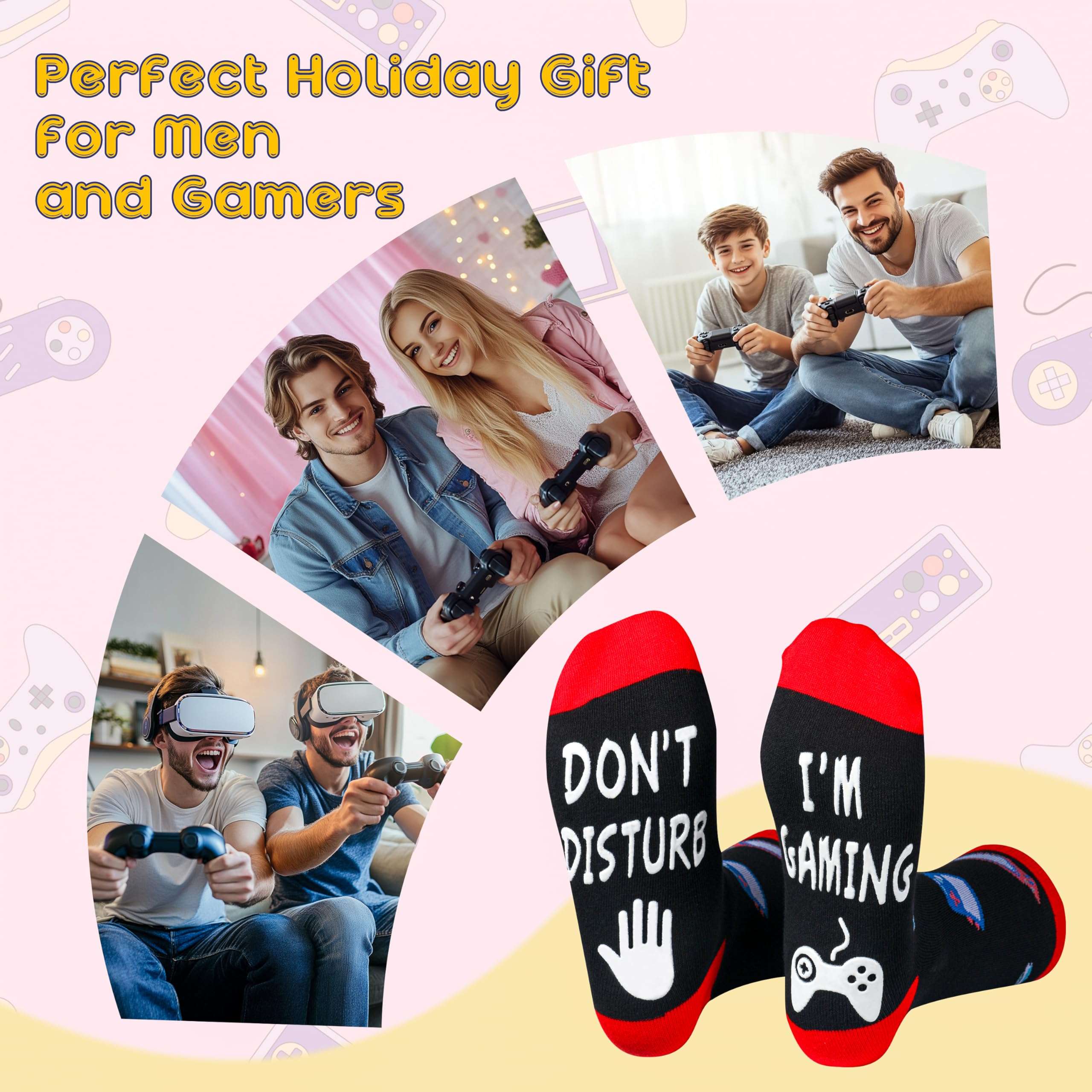 Kelool Do Not Disturb I'm Gaming Socks,Men Gifts for Men Teen Boys Dad Him Son Fathers,Valentines Christmas Stocking Stuffers - Image 6