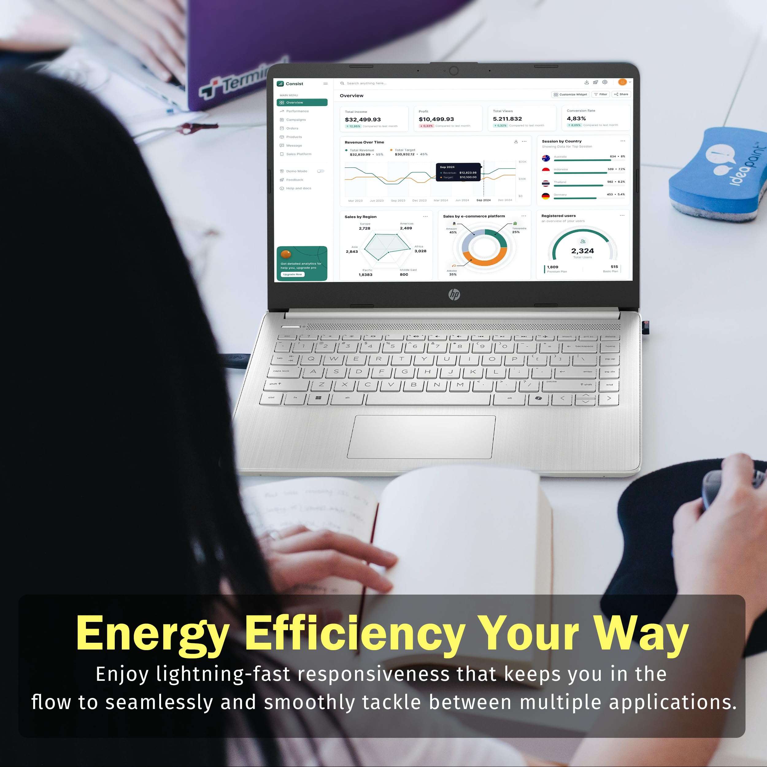 HP Stream 14" HD BrightView Laptop, Intel Celeron N150, 16GB RAM, 288GB Storage (128GB eMMC + 160GB Docking Station Set), Intel UHD Graphics, 720p Webcam, Wi-Fi, 1 Year Office 365, Win 11 S, Silver - Image 9