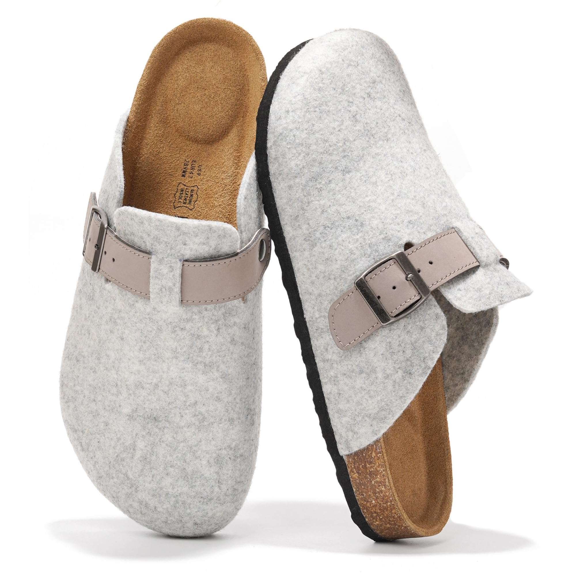 Project Cloud Mens Clogs - Full Grain Genuine Leather Memory Foam Clogs for Men Arch Support Cork Footbed - Non Slip Platform Mules (Brooklyn) - Image 1