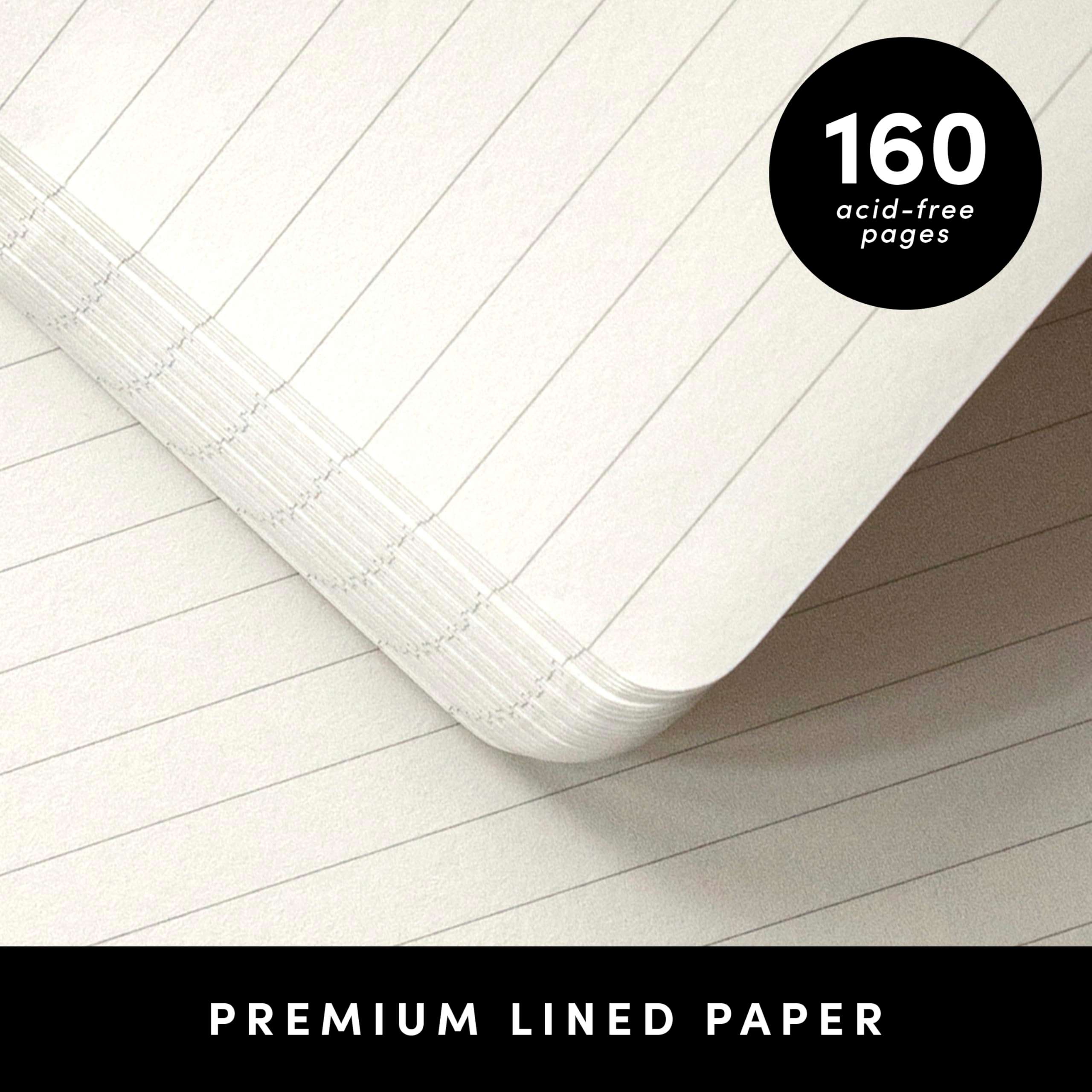 PAPERAGE Lined Journal Notebook, (Turquoise), 160 Pages, Medium 5.6 in x 8 in - 100 GSM Thick Paper – Hardcover Journaling Notebook for Work, School & Note Taking - Image 5