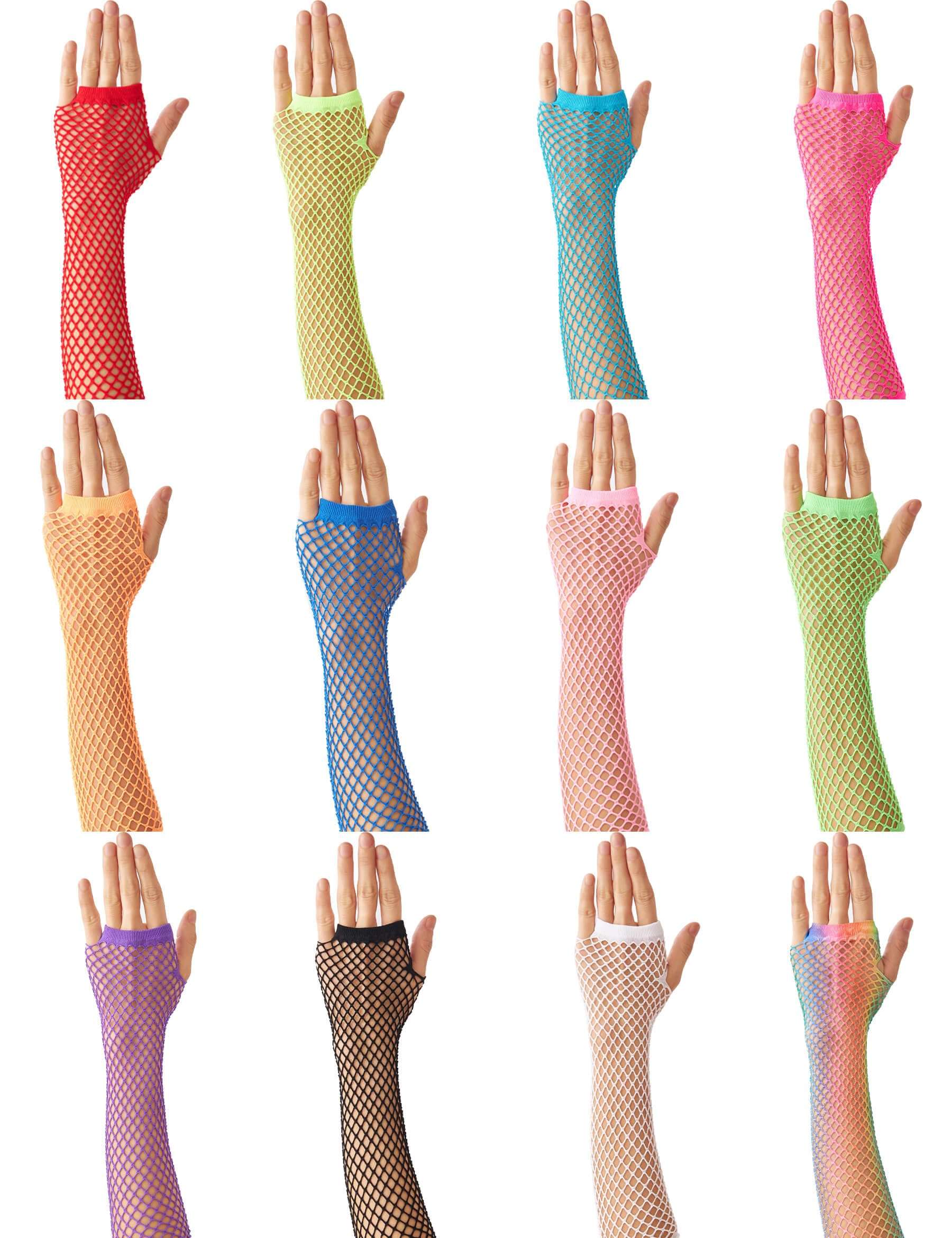OTPEH Lone Fishnet Gloves Fingerless For Women Fish Net Arm Sleeve Mesh Emo Goth Punk 80s Scene Accessories - Image 6