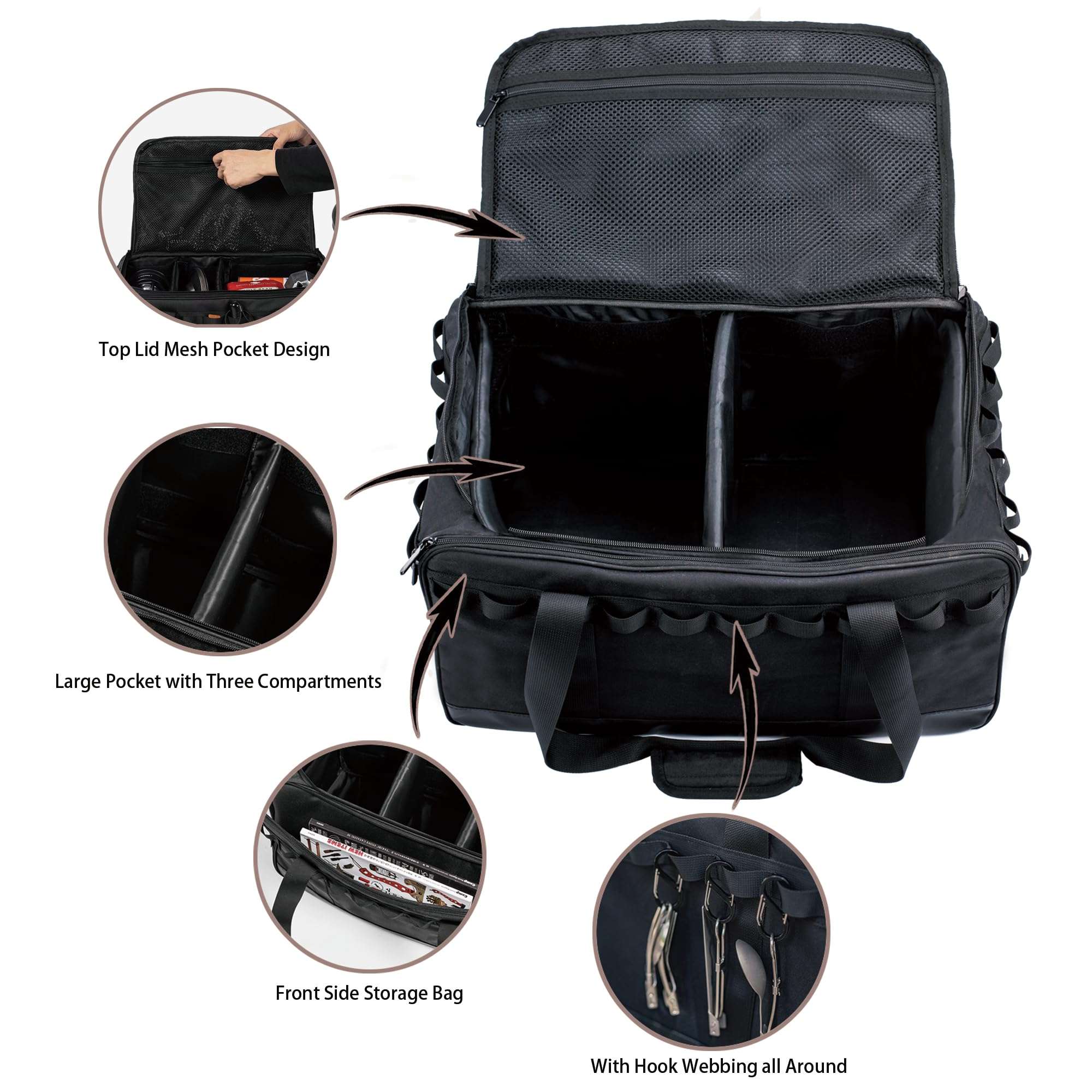 COOZMENT 35L Camping Bag,Tactical Duffle Bag with Waterproof Bottom,Shoe Bag for Travel/Outdoor with 3 Adjustable Dividers,Picnic Camping Organizer,Multi-functional Duffel Bag for Camping/Sports/GYM - Image 6