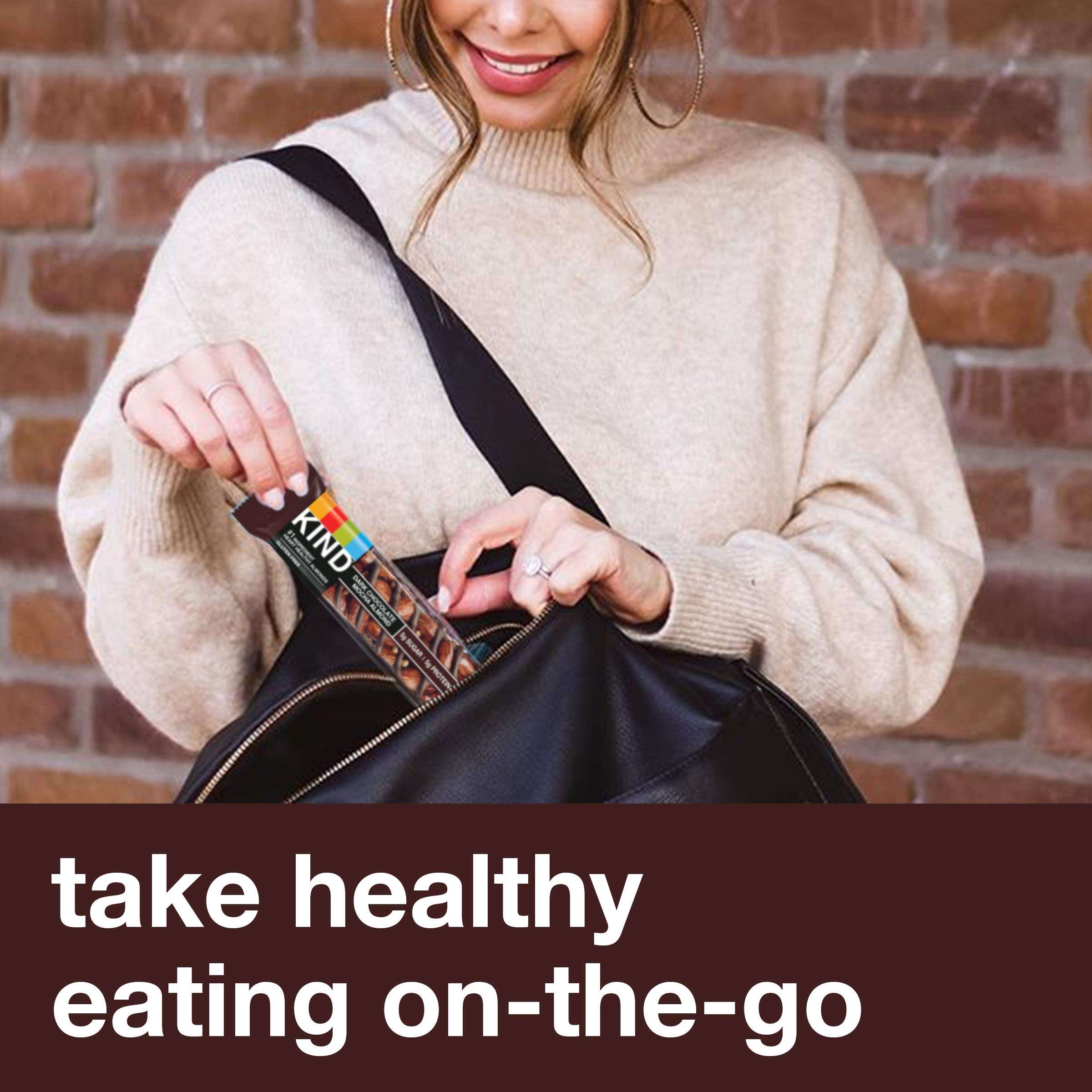 KIND Bars, Dark Chocolate Mocha Almond, Healthy Snacks, Gluten Free, Low Sugar, 5g Protein, 12 Count - Image 6