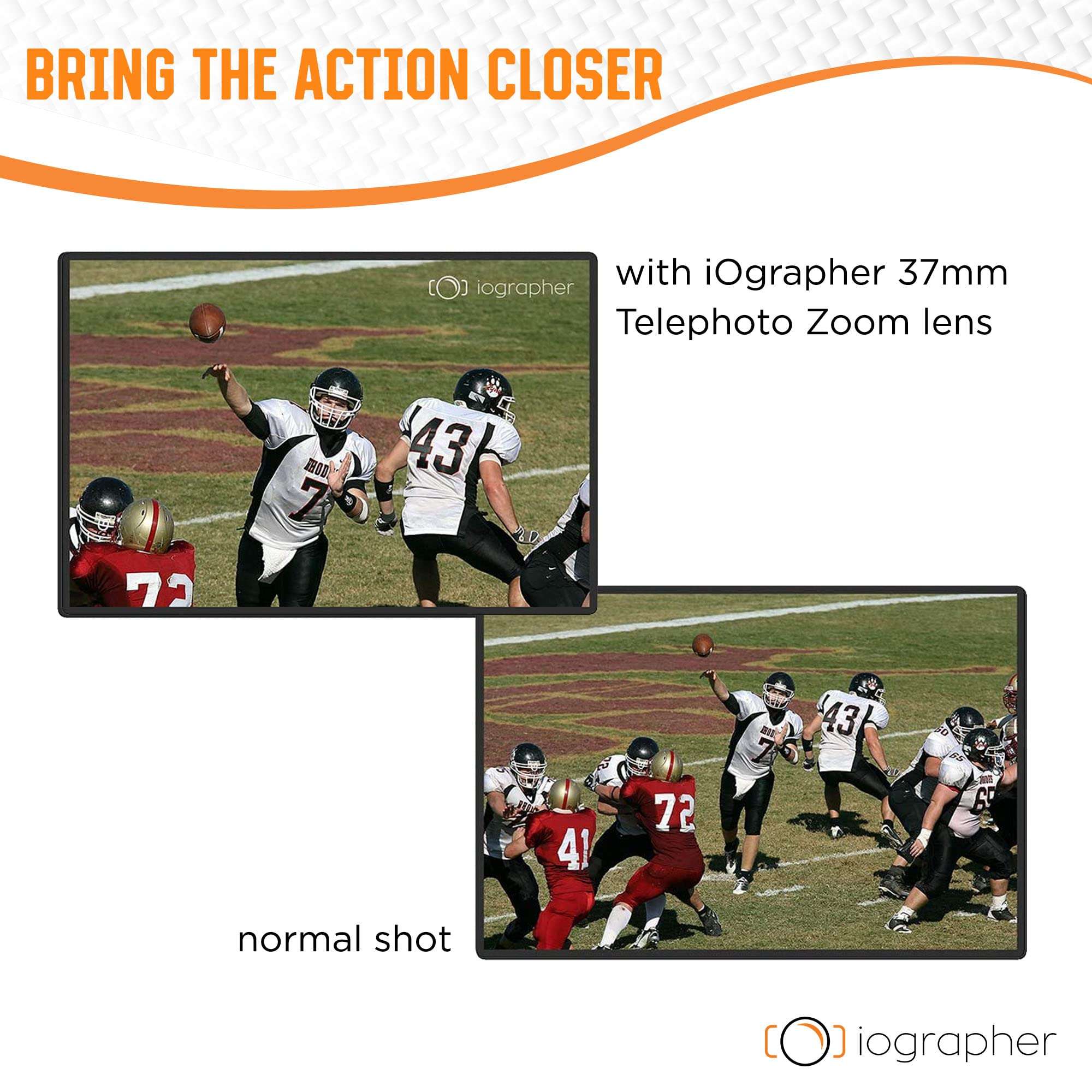 iOgrapher 37mm 2X Telephoto Zoom Lens, Lens Attachment Accessories for Smartphone & Tablet Upgrade to Professional Camera for Photography & High Definition Video Recording with Lens Cap & Leather Case - Image 5