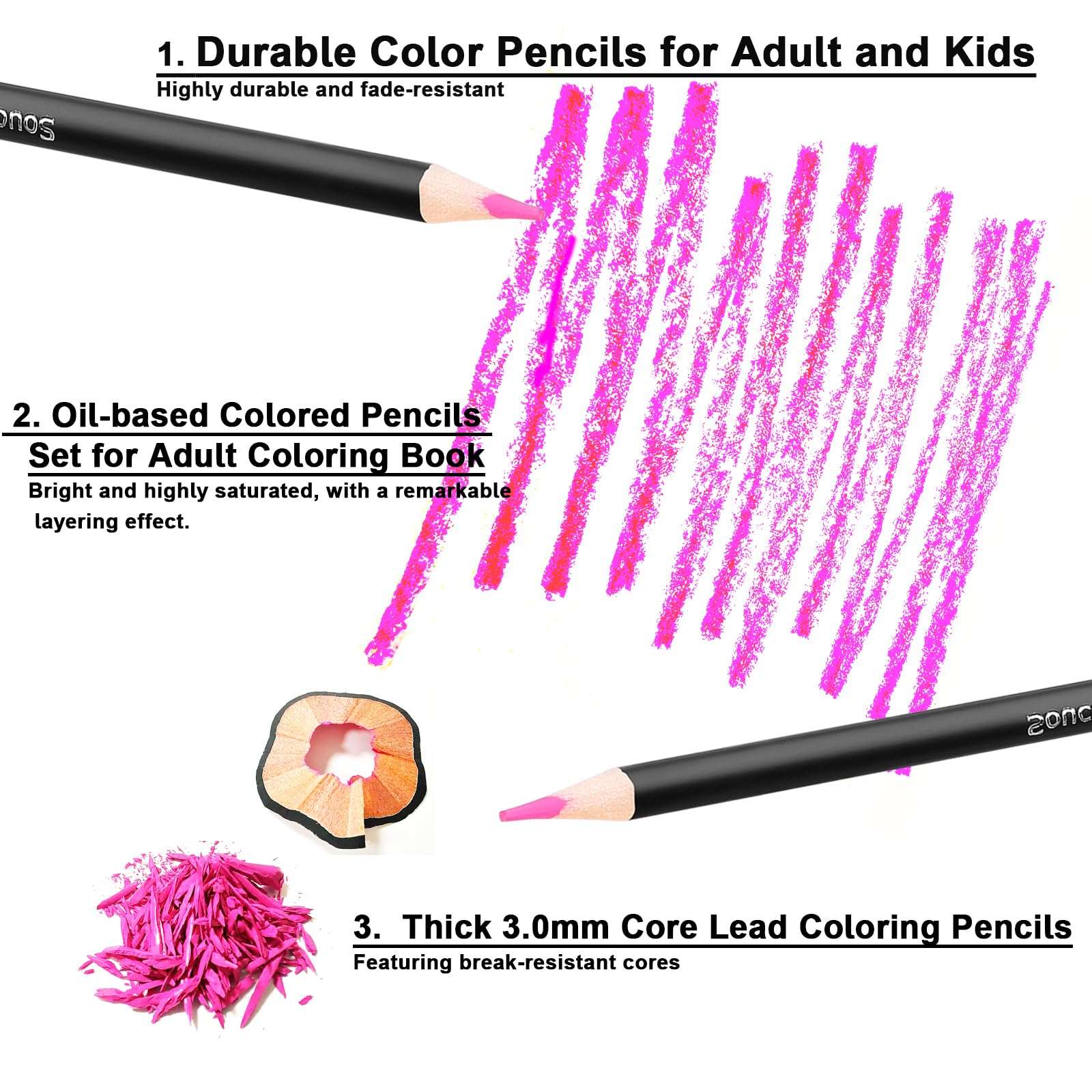 Soucolor 72-Color Colored Pencils for Adult Coloring Books, Christmas Stocking Stuffers for Teen Girl Boys Gifts, Soft Core Color Pencil Set for Kids Art Supplies, Coloring Drawing Sketching Pencils - Image 4