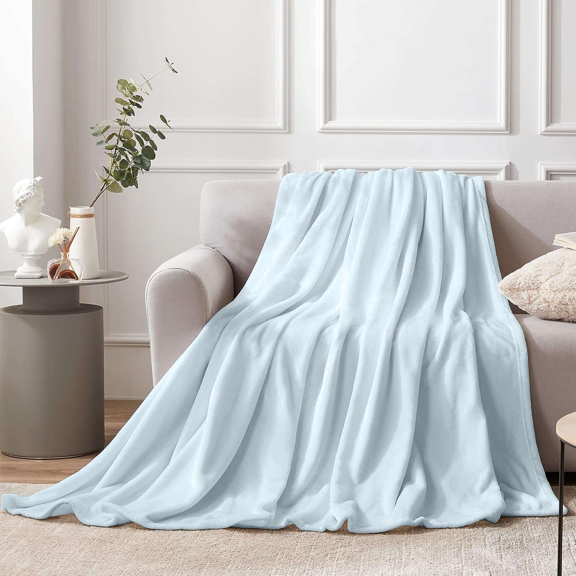 Pet Blanket - Lightweight Breathable Warm Cozy Soft Throw Blanket - Ice Water Blue - 30x40 Inches - Image 2