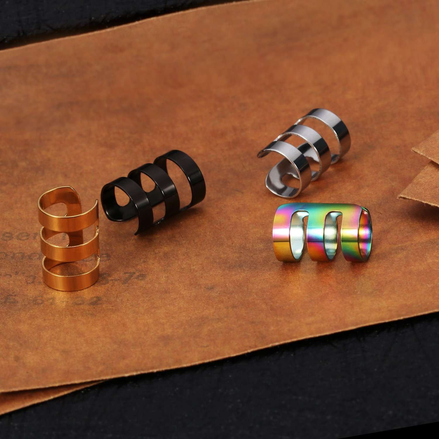 JewelrieShop Earcuffs for Men Stainless Steel Clip on Cartilage Helix Ear Cuffs Non-Piercing Punk Earrings Women - Image 3