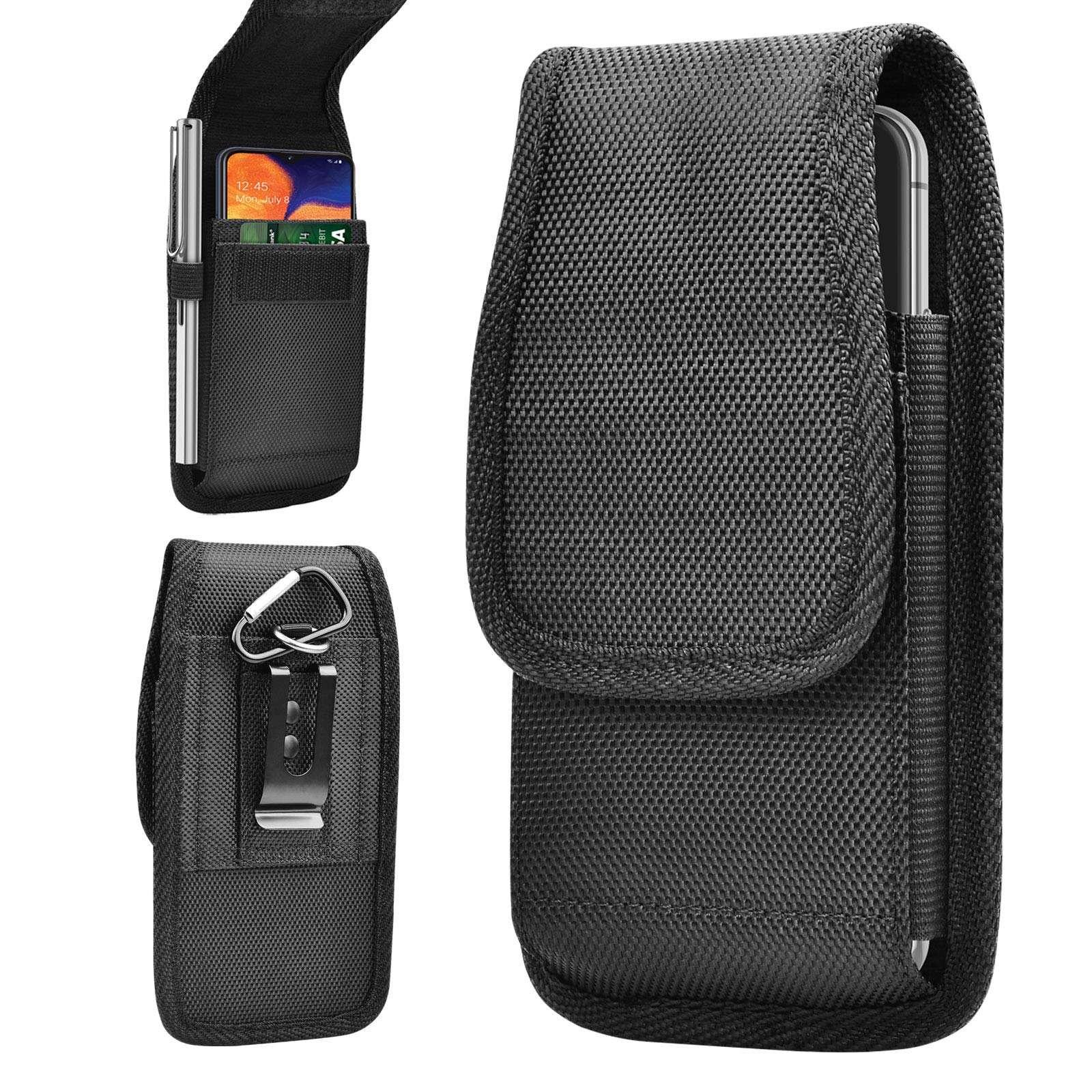 Tiflook for Samsung Galaxy S25 Ultra S24 S23 S22 S21 S20 FE S10 S9 A03S A20 A50 A51 A16 A15 A14 A10e Holster Nylon Cell Phone Pouch Belt Holder Carrying Case with Clip,Black - Image 1