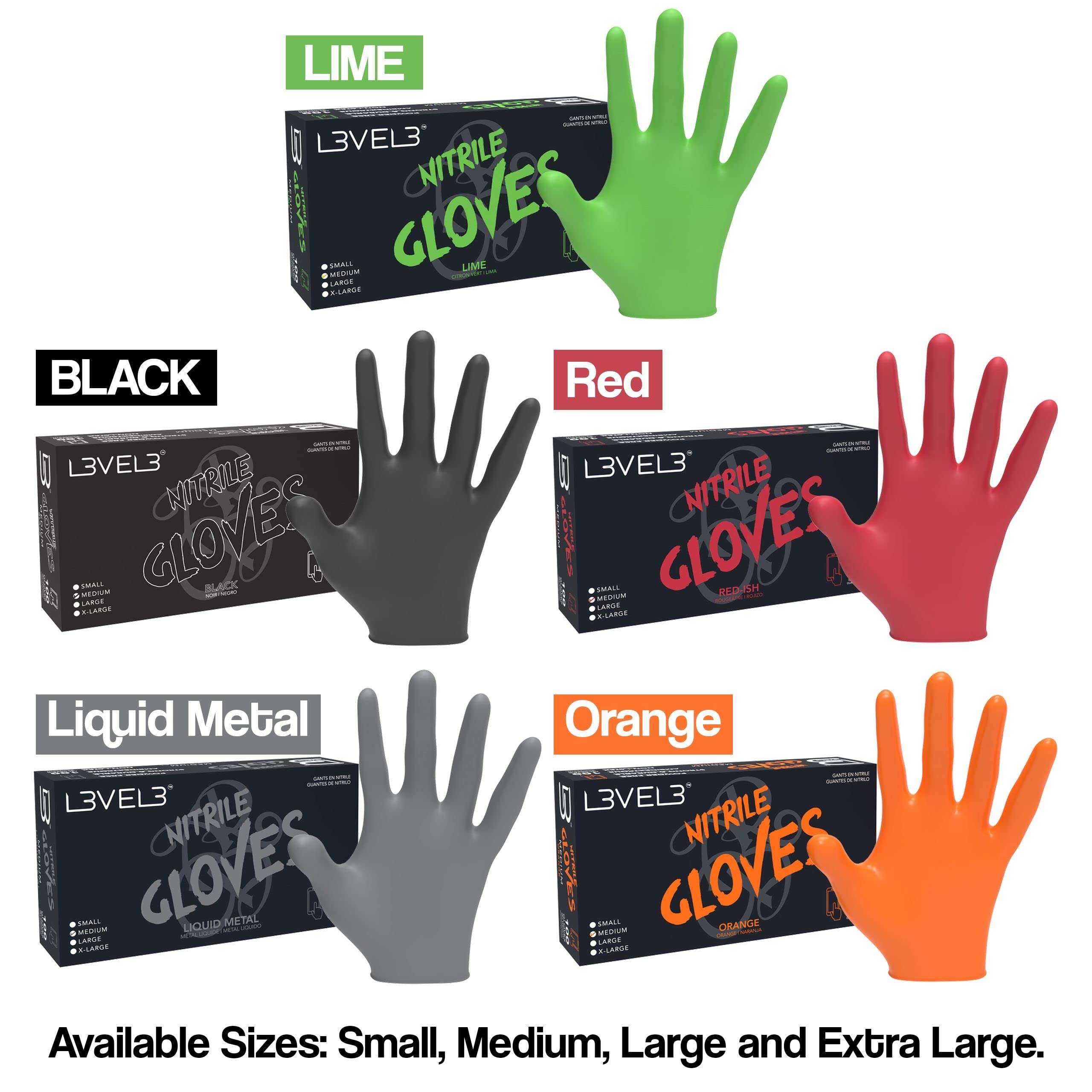 L3 Level 3 Nitrile Gloves - Professional Heavy Duty Disposable Gloves - Latex Free - Fits Snug - Box of 100 - Image 6