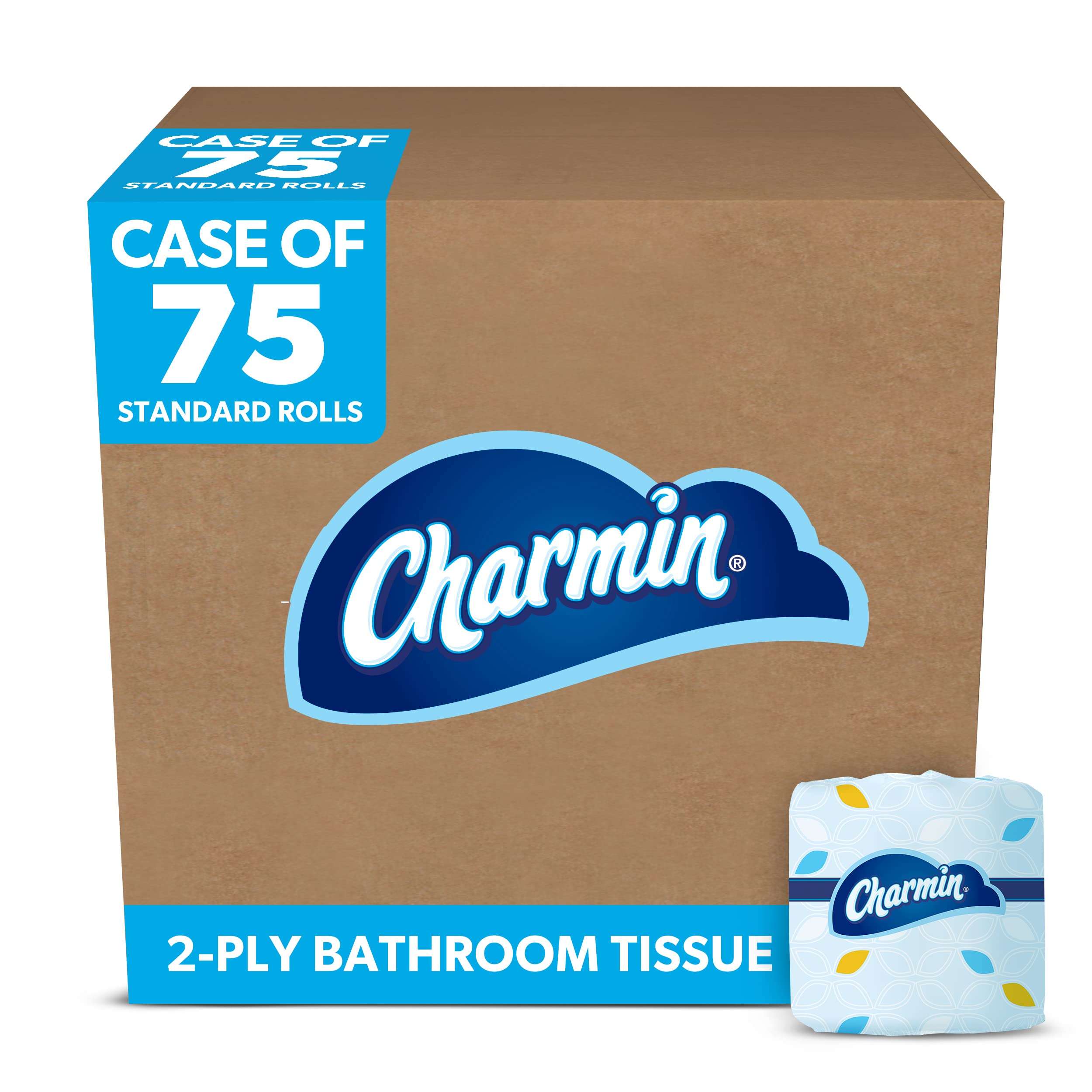 Charmin Commercial Bathroom Tissue, Septic Safe, Individually Wrapped, 2-Ply, White, 450 Sheets/roll, 75 Rolls/carton - Image 1
