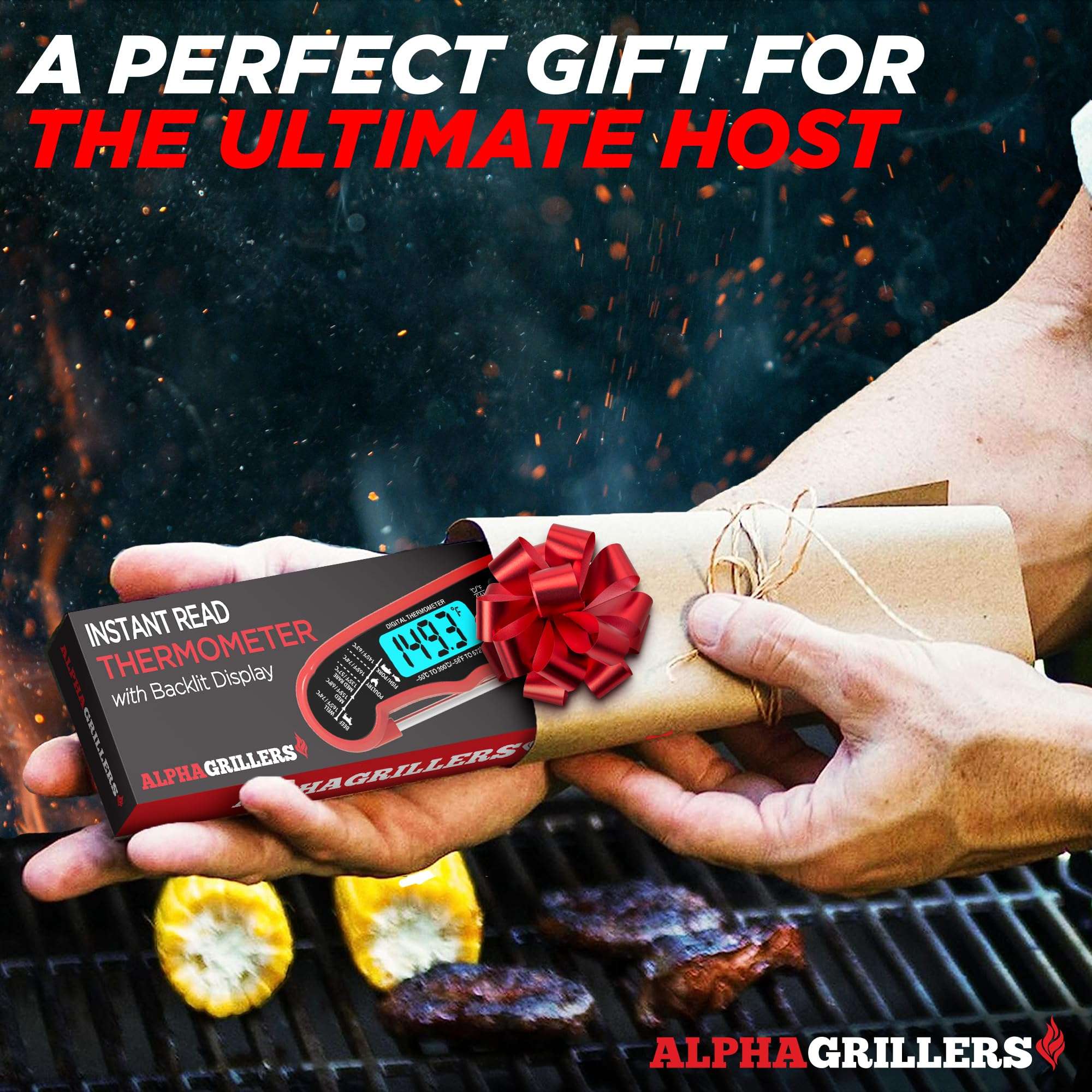 Alpha Grillers Meat Thermometer Digital - Instant Read Food Thermometer for Cooking Grilling Air Fryer Griddle Probe Kitchen Gadgets Essentials BBQ Accessories Grill Gifts for Men Him Dad Birthday - Image 6