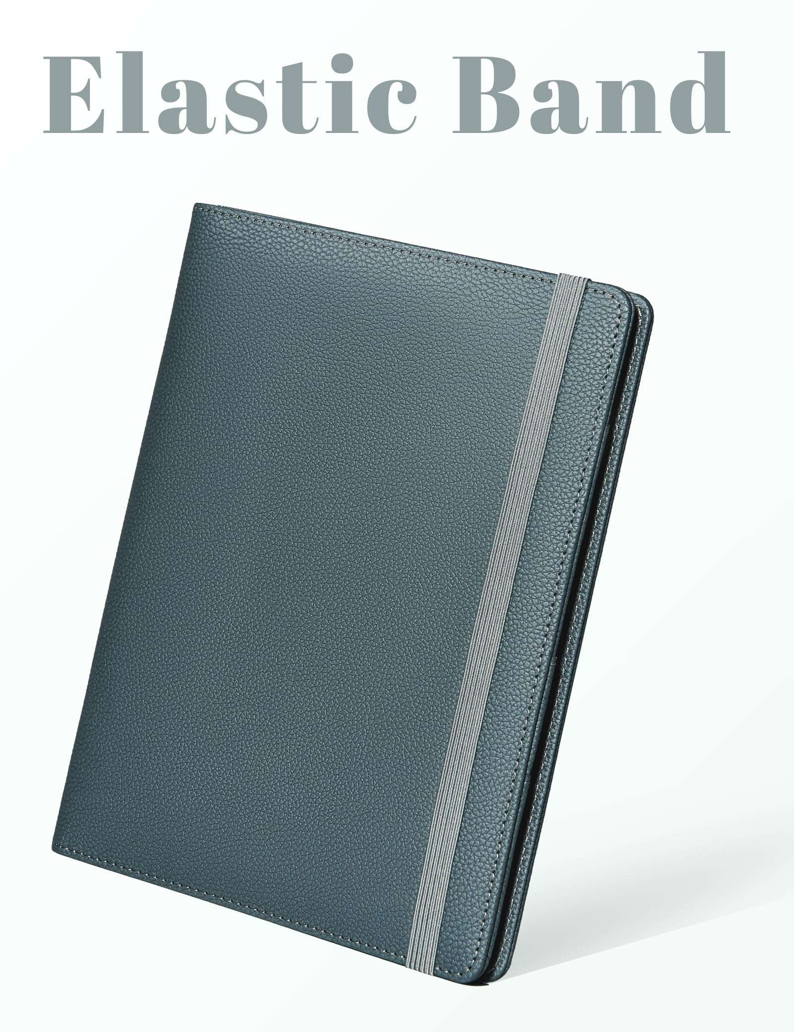 Mymazn Junior Padfolio Portfolio Folder, Small A5 Clipboard with Cover for 5'' x 8'' Writing Pad Notepad Holder Legal Pad Holder for Business School Office Men Women (Grey Green) - Image 5