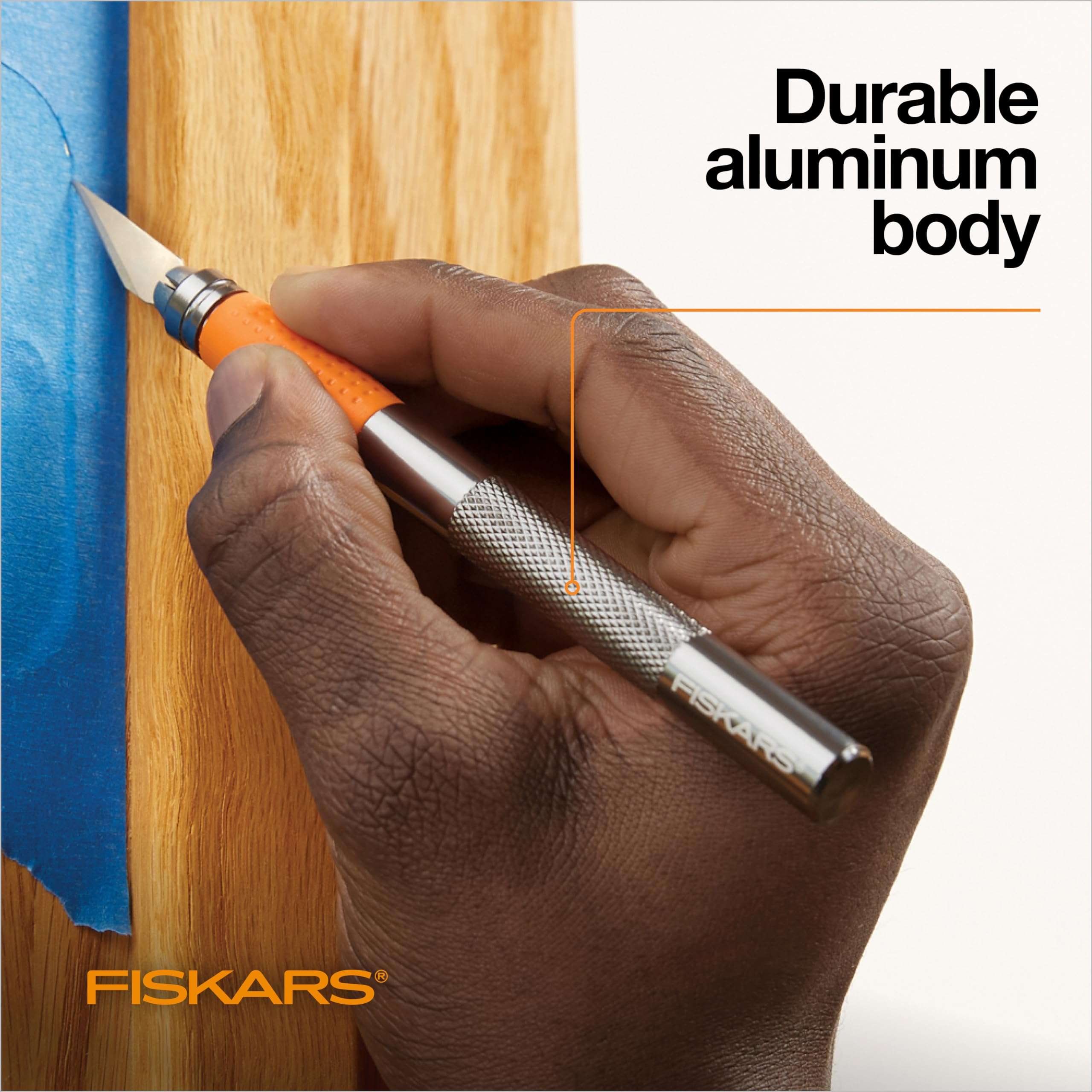Fiskars SoftGrip Detail Craft Knife - 8" Exacto Knife for Crafting - Multi-Use Exacto Blade Included with Protective Cover - Image 4