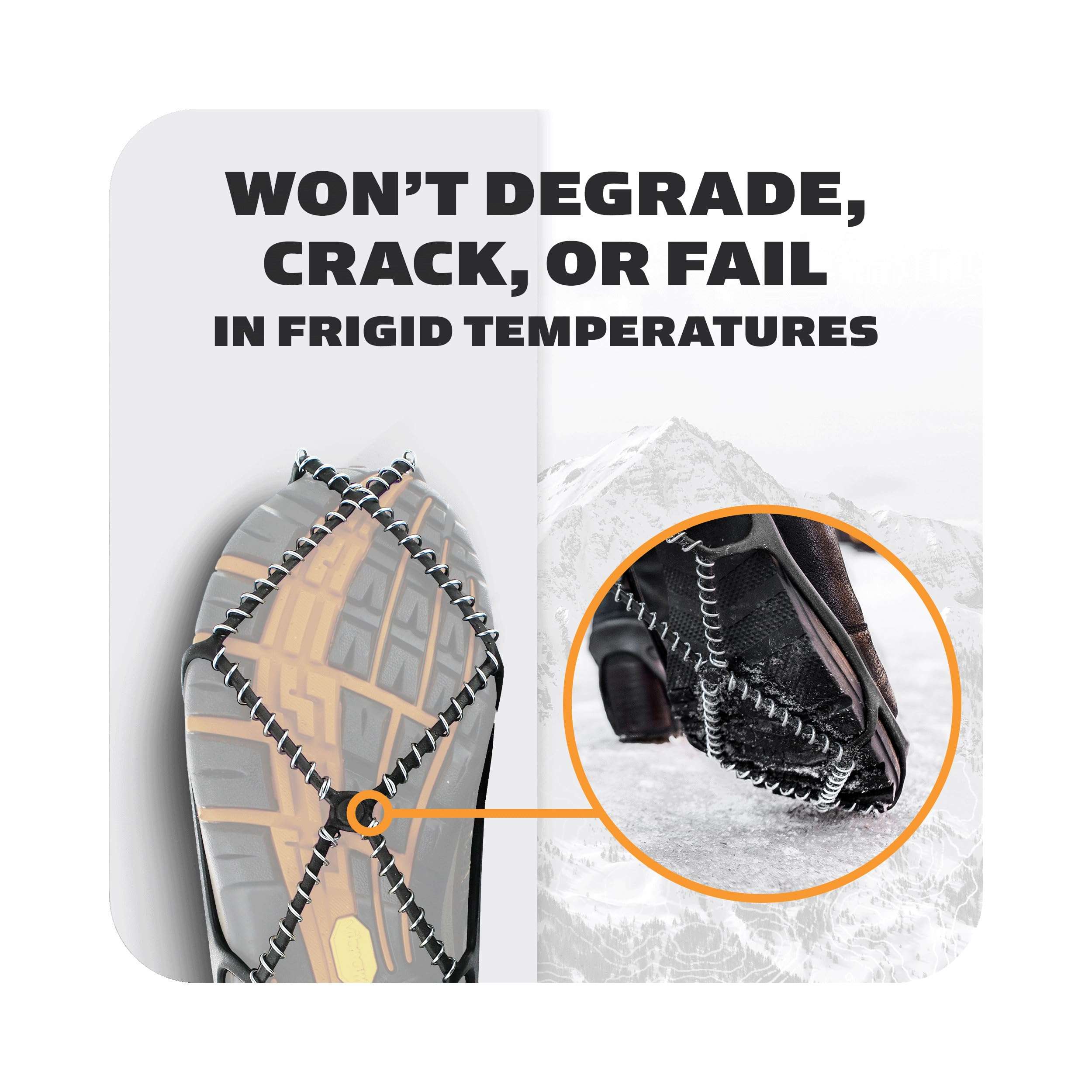 Yaktrax Walk Traction Cleats - 360-Degree Grip on Snow, Ice, & Multi-terrain Surfaces - Elastic Outer Band w/ Easy-On/Off Heel Tab & 1.2mm Zinc-coated Steel Coils - Abrasion & Rust Resistant - Unisex - Image 3