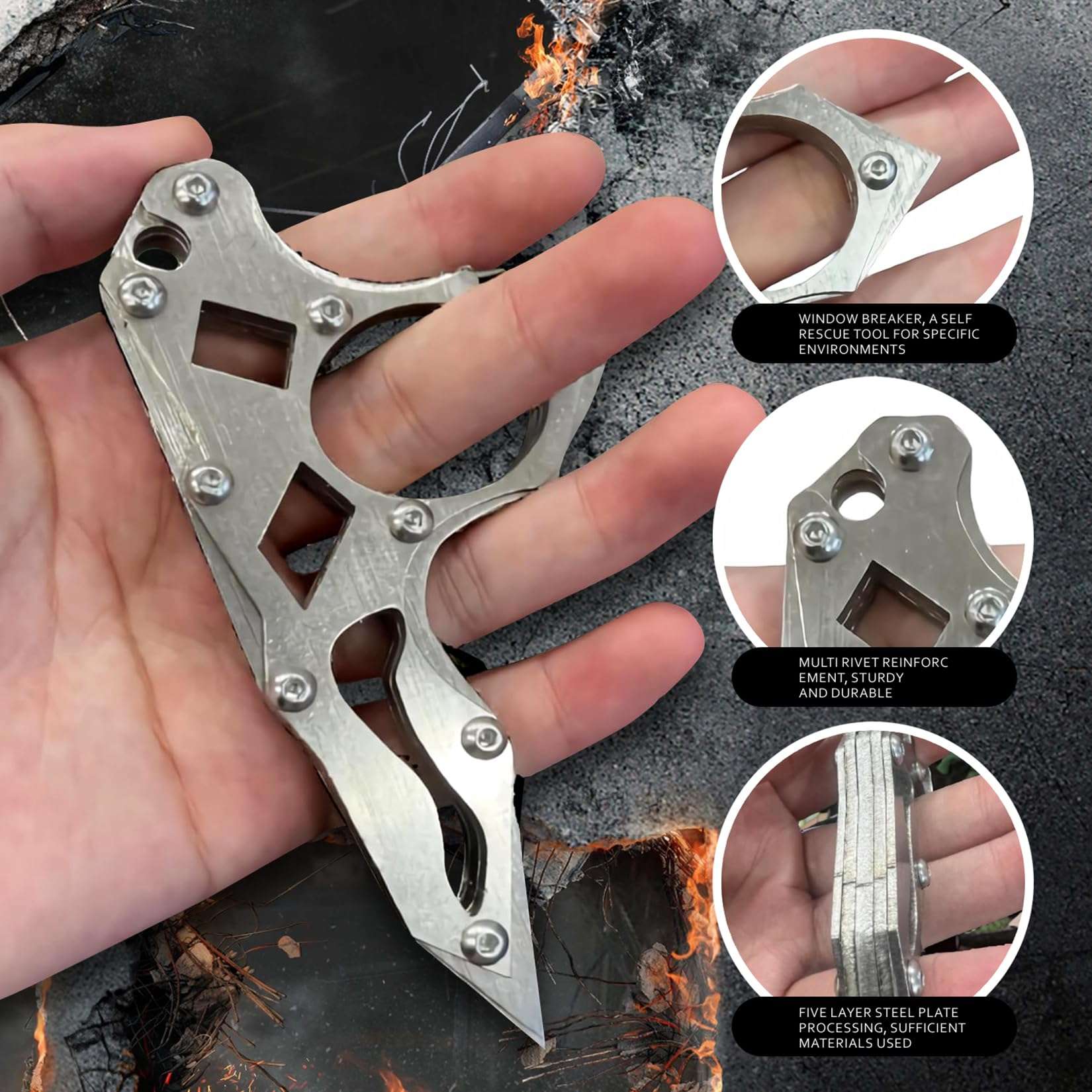 Tactical Knife Multitool - Women's Self Defense & Survival Gift - Mother's Day & Birthday Gift - Window Breaker - Image 6