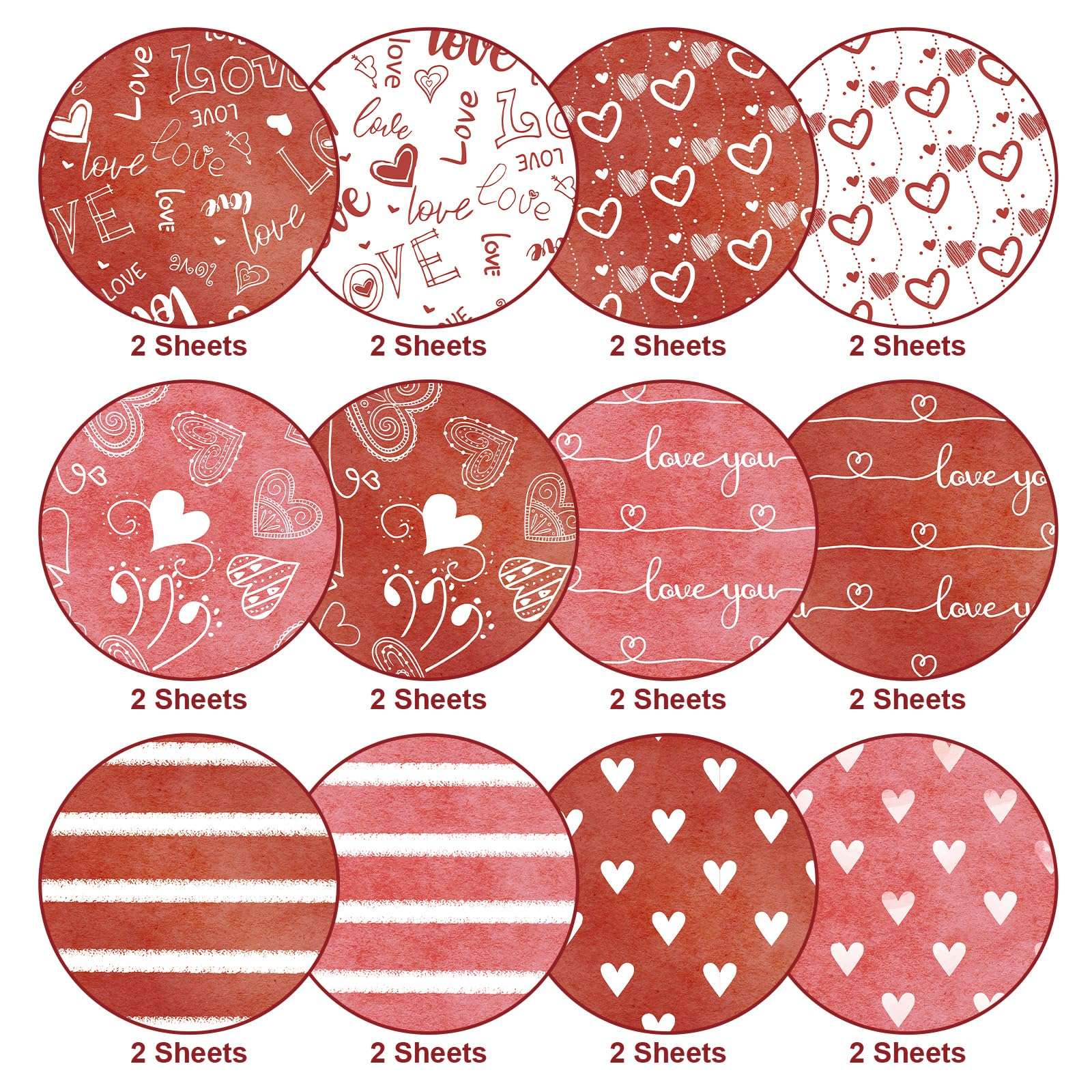 Valentines Pattern Paper Double Sided Valentine Decorative Scrapbook Craft Paper,Love Heart Red Black Cardstock for Valentines Craft Supplies Card Making Scrapbook(12 Design,24 Sheet,11 x 11 Inch) - Image 7