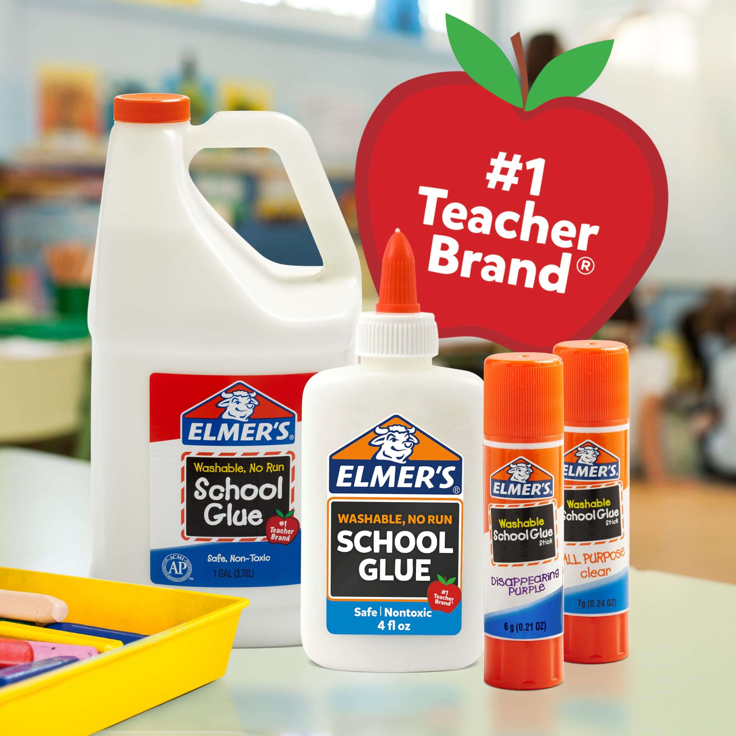 Elmer's Disappearing Purple School Glue Sticks, Washable, 22 Grams, 3 Count - Back to School, Teacher Supplies, #1 Teacher Brand - Image 3