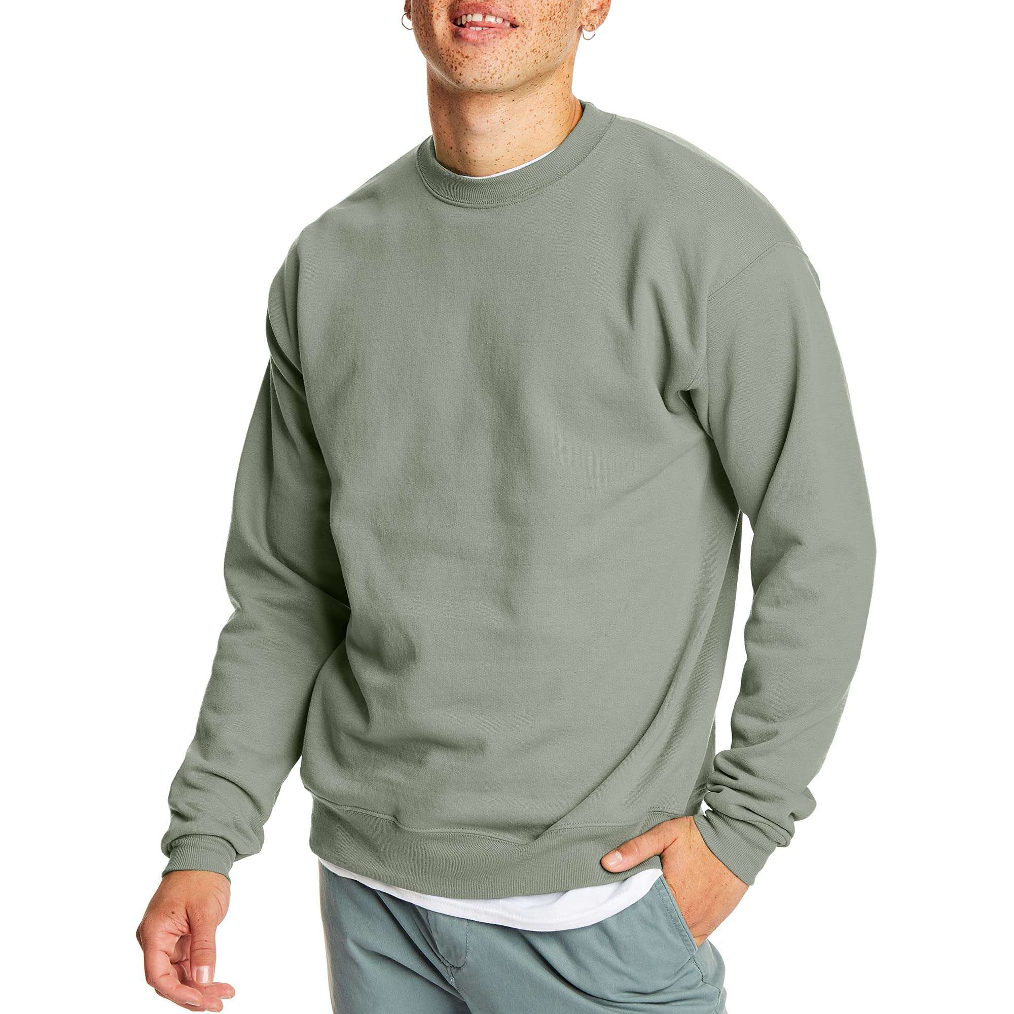 Hanes Men's EcoSmart Fleece, Pullover Crewneck Sweatshirt, 1 or 2 Pack - Image 1