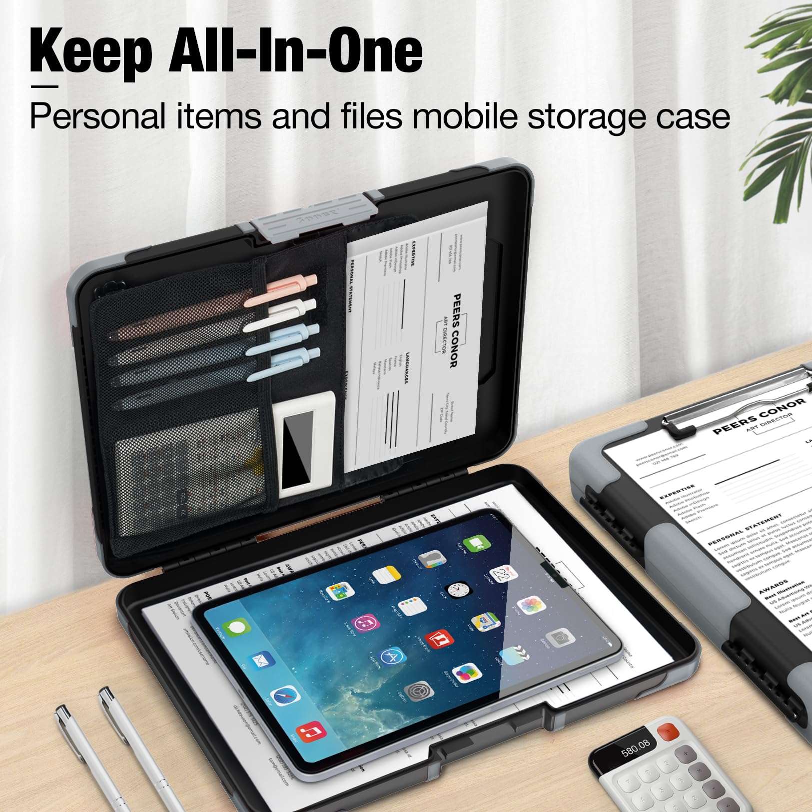 Sooez Toughest Clipboard with Storage, Internal Pen Pouch Included, Letter/ A4 Size, Shockproof Heavy Duty Plastic Clip Boards 8.5x11”, High Capacity Clipboards Box Case for Contractor Trucker Driver - Image 6