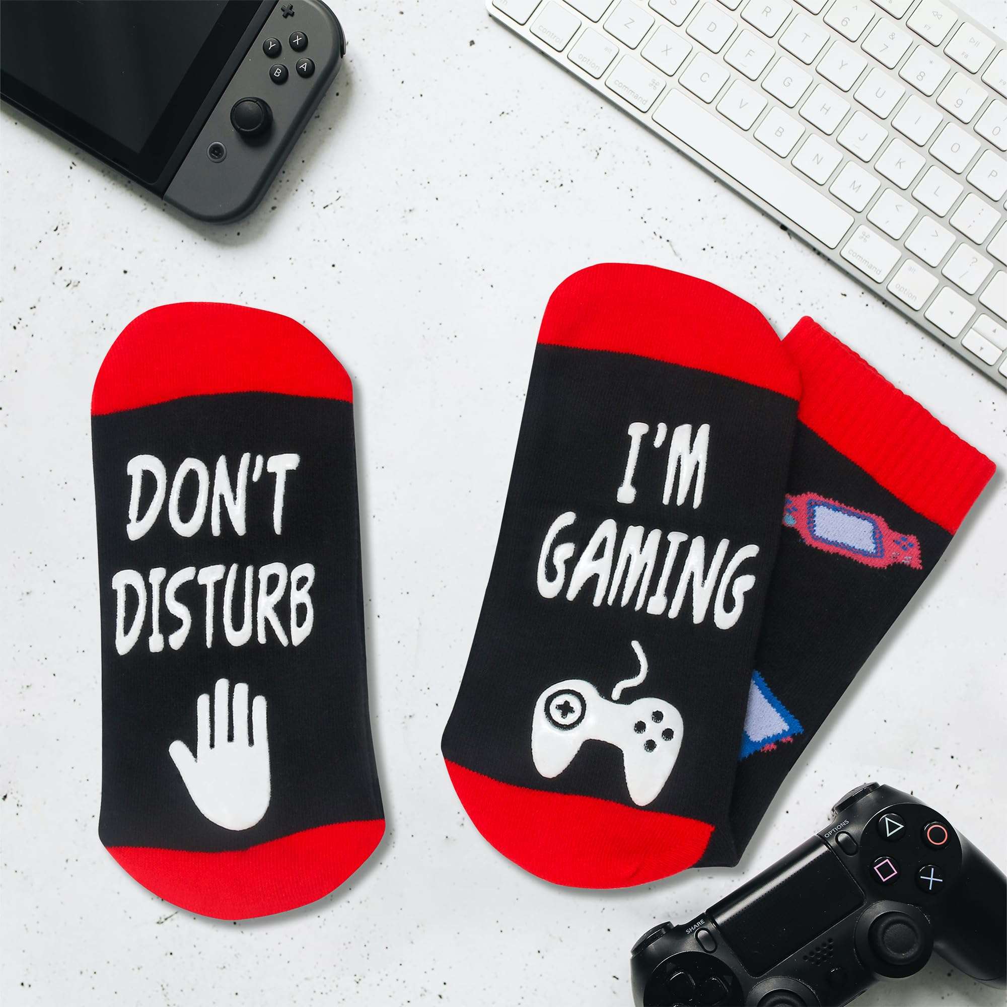 Kelool Do Not Disturb I'm Gaming Socks,Men Gifts for Men Teen Boys Dad Him Son Fathers,Valentines Christmas Stocking Stuffers - Image 2