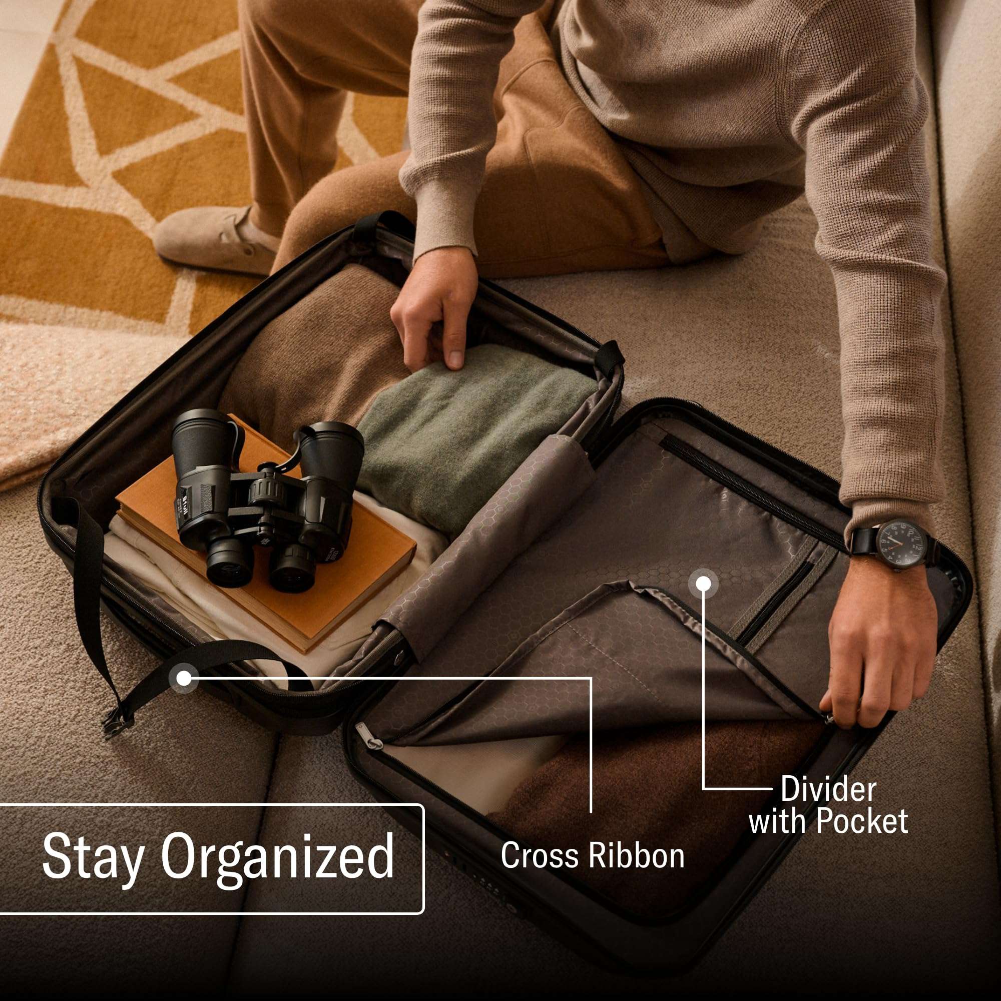 Samsonite Freeform Hardside Carry-On Luggage with Spinner Wheels - Hardshell Suitcase - TSA, Airline-Approved - Expandable Hard Shell, Smooth Rolling Wheels for Lightweight Travel – Black - Image 4