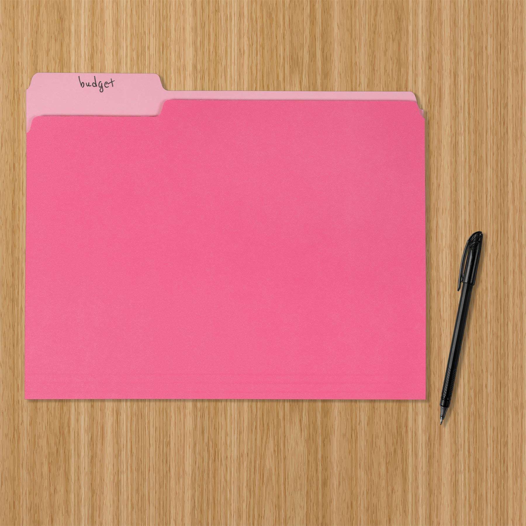 Amazon Basics File Folders, Letter Size, 1/3 Cut Tab, Pink, 36-Pack - Image 2