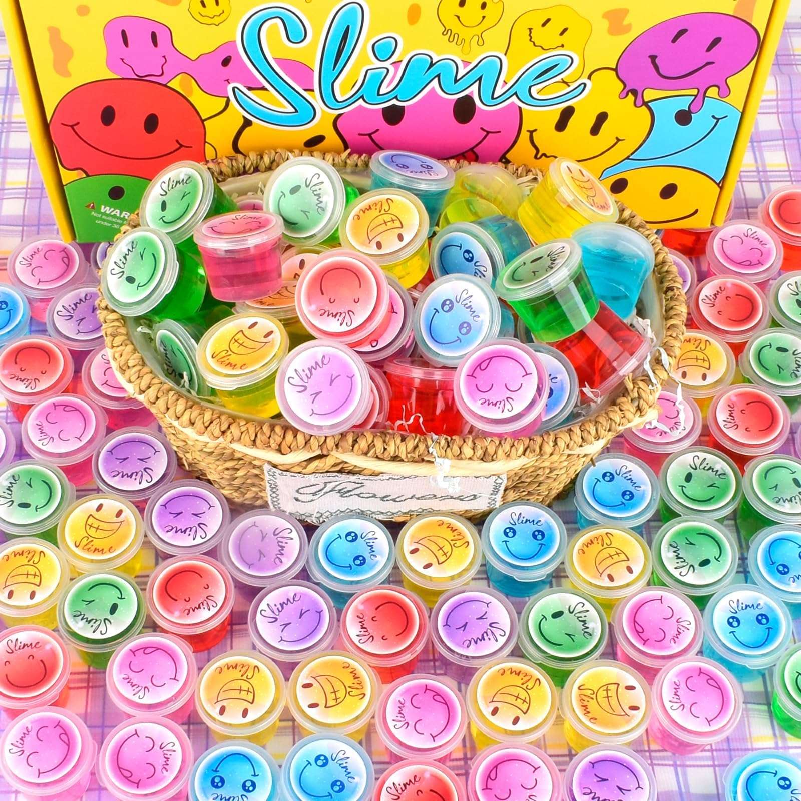 120 Pack for Kids Clear Crystal Bulk Slime Kit, Smiling Slime Color Box, Slime Kit for Girls and Boys, Stress Relief Kids Slime Kits for Toddlers, Classroom Reward, Valentine's Day Party Supplies - Image 5