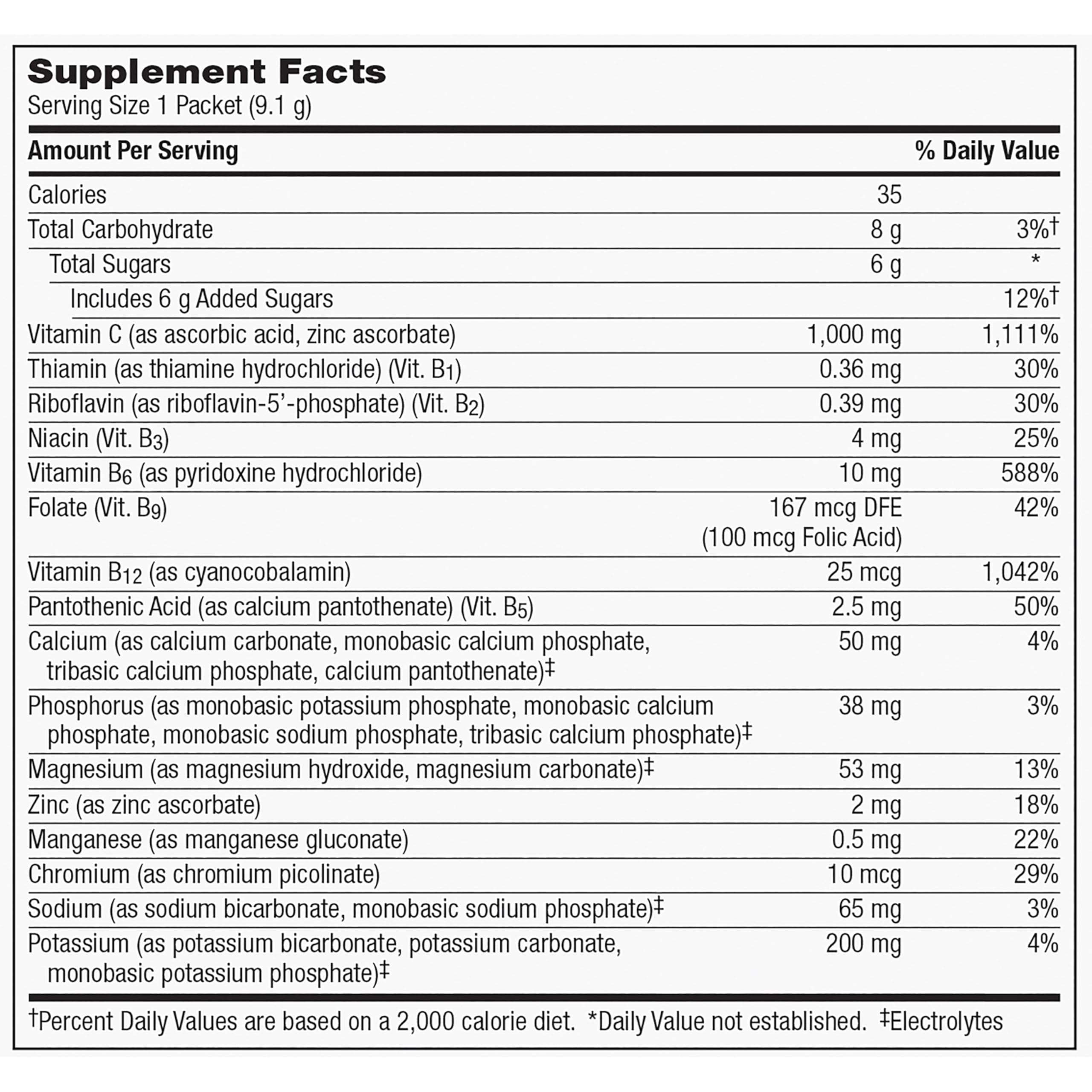 Emergen-C 1000mg Vitamin C Powder for Daily Immune Support Caffeine Free Vitamin C Supplements with Zinc and Manganese, B Vitamins and Electrolytes, Super Orange Flavor - 2 Count - Image 6
