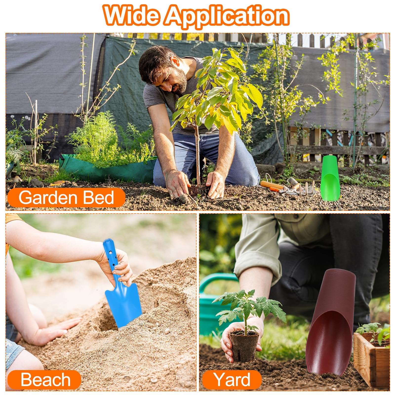 HARFINGTON Bonsai Soil Scoop 6.3" x 1.8" Plastic Colorful Mini Garden Shovel Cultivation Digging Transplanting Tools for Plant Flower Succulent Coffee Beans, Black - Image 6