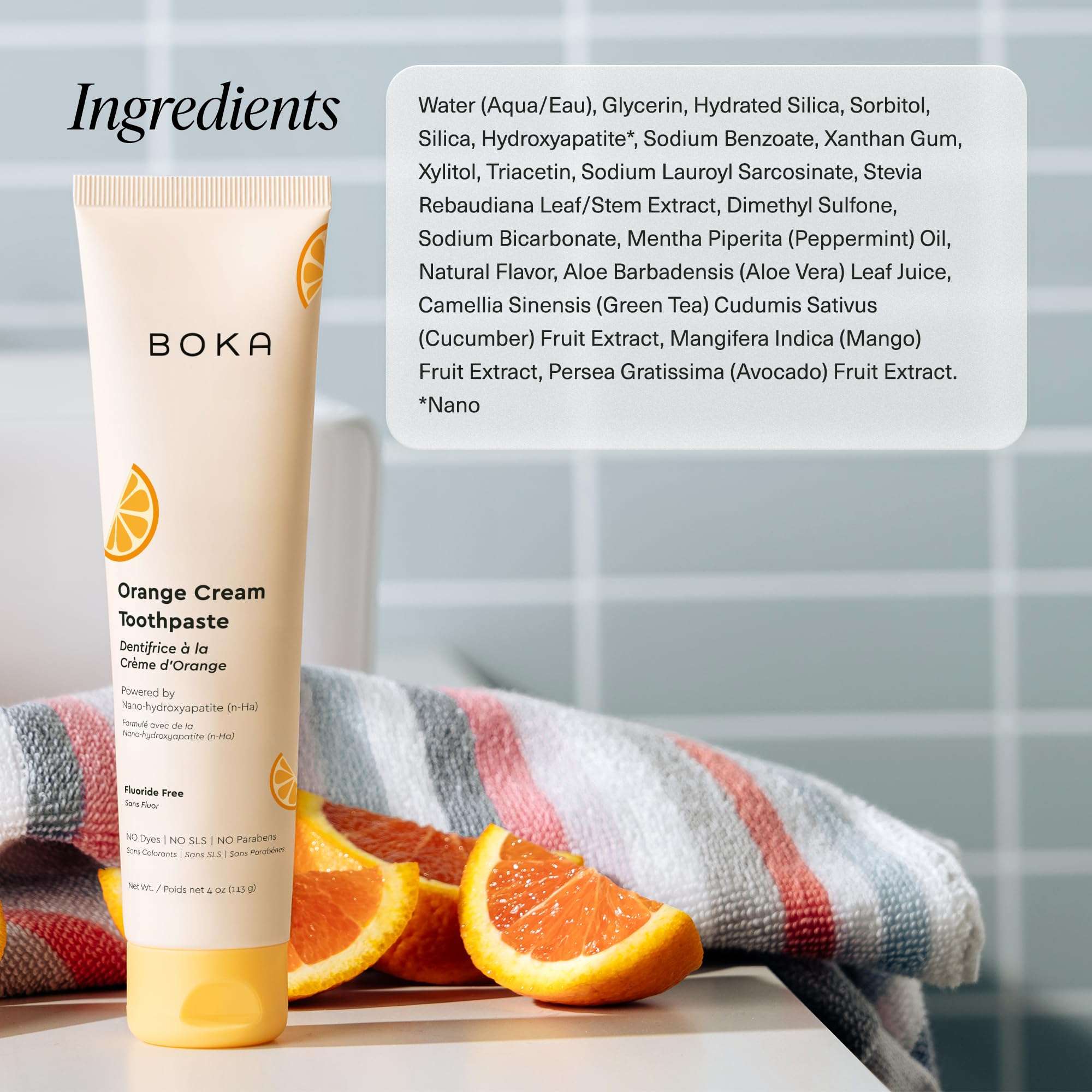 Boka Fluoride Free Toothpaste Nano Hydroxyapatite Toothpaste - Orange Cream Flavor, 4 oz 1Pk US Manufactured - Image 6