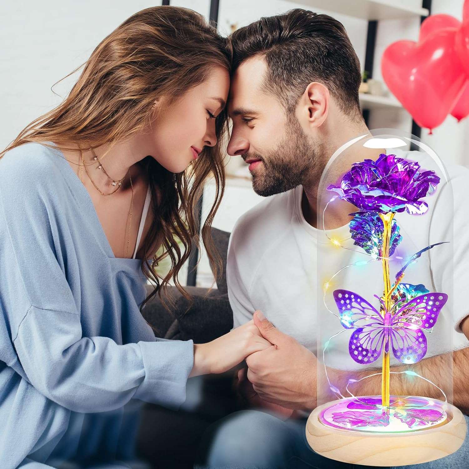 QUNPON Mothers Day Rose Gifts for Mom Flowers Rose Gifts for Women,Birthday Gifts for Women,Purple Butterfly Flowers for Mom Mother Day Flower Gifts from Daughter Son,Gift for Sister,Her,Grandma,Wife - Image 6
