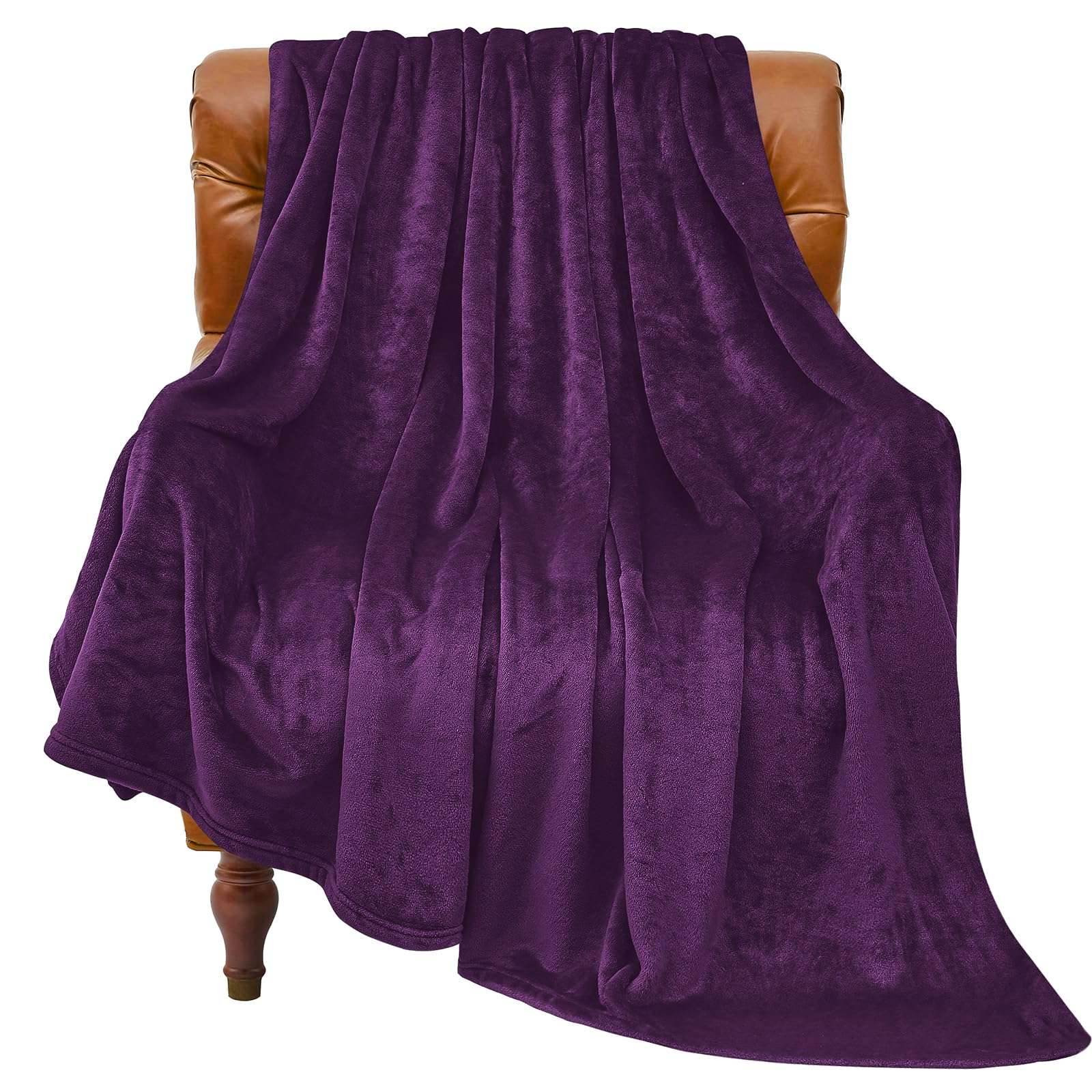 BEDELITE Fleece Blanket Purple Throw Blankets for Couch & Bed, Luxury Plush Cozy Fuzzy Blanket 50" x 60", Super Soft Warm Lightweight Throw Blanket for Travel Camping - Image 1