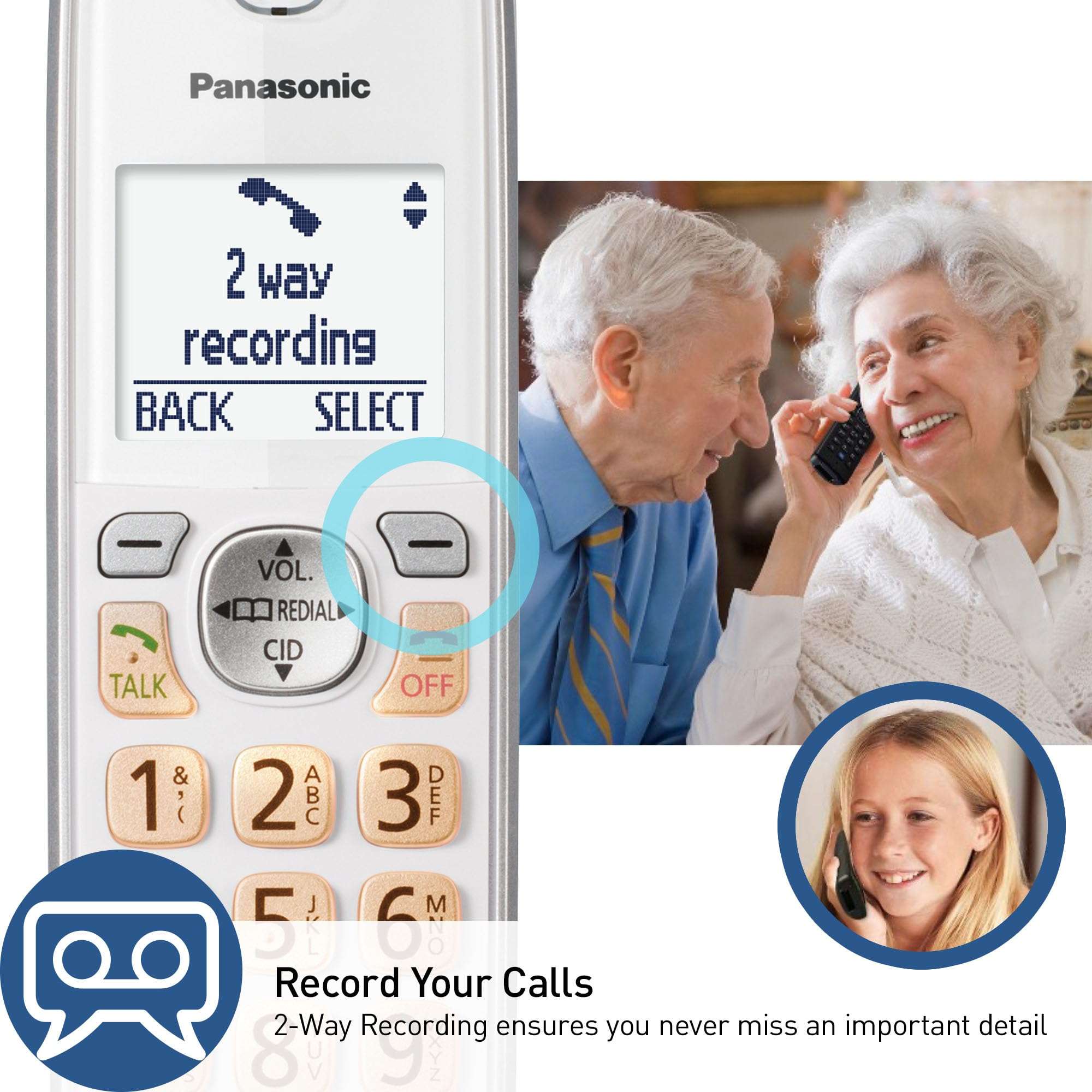 Panasonic Cordless Phone with Answering Machine, Link2Cell Bluetooth, Voice Assistant and Advanced Call Blocking, Expandable System with 4 Handsets - KX-TGD864W (White) - Image 8